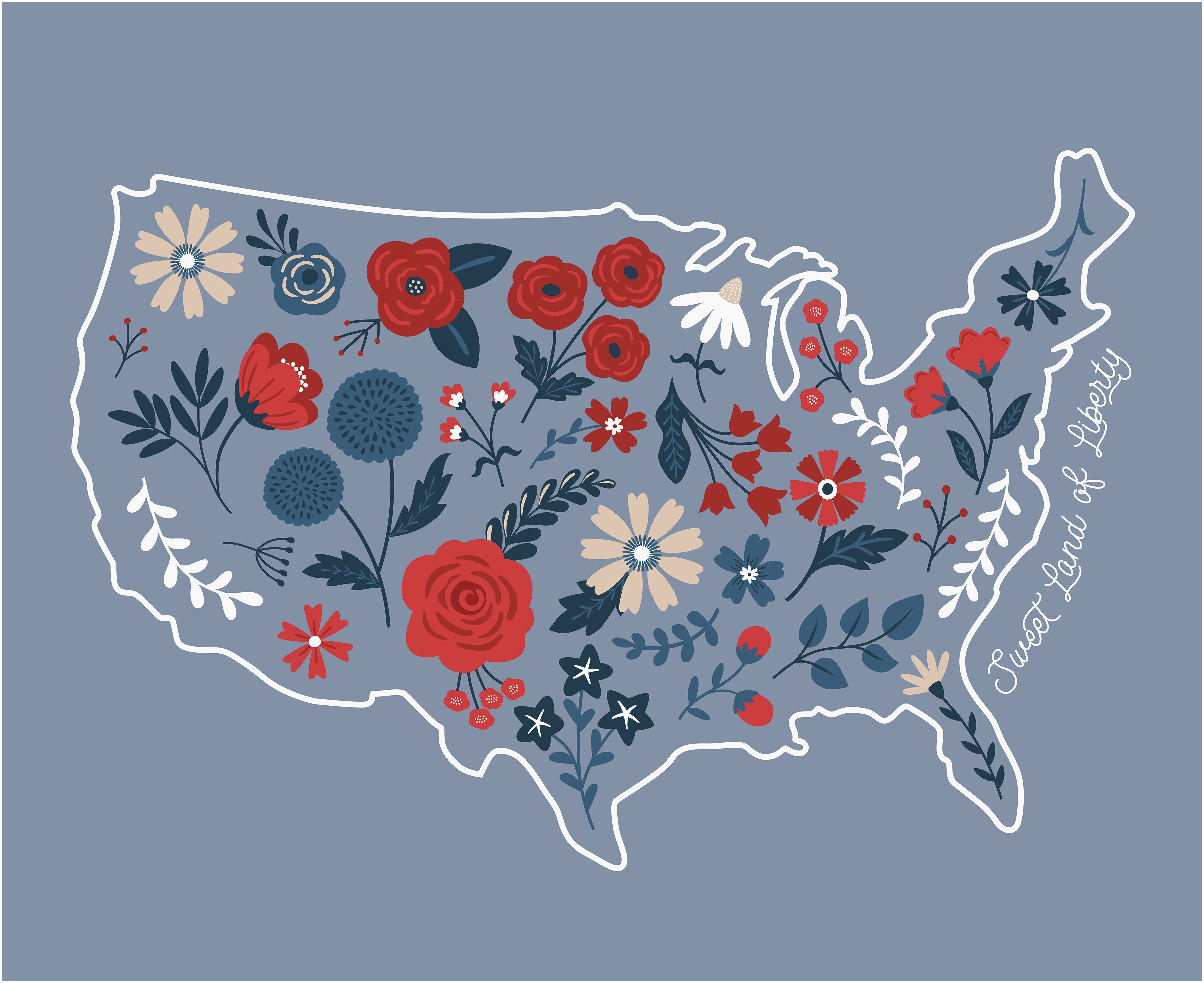 Red, White & True | Sweet Land of Libety Panel by Dani Mogstad for Riley Blake | P13190