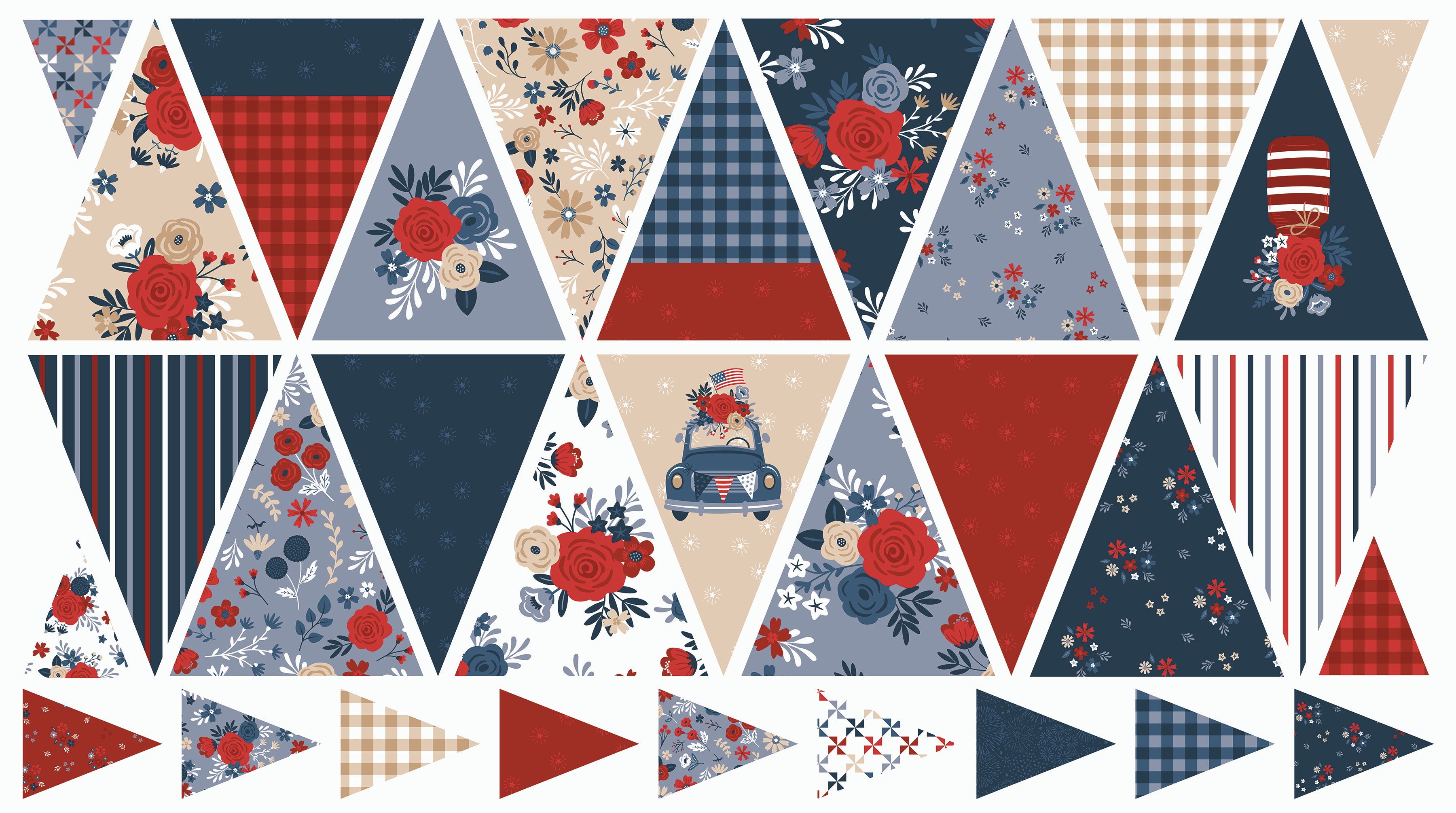 Red, White & True | Bunting Panel by Dani Mogstad for Riley Blake | P13191