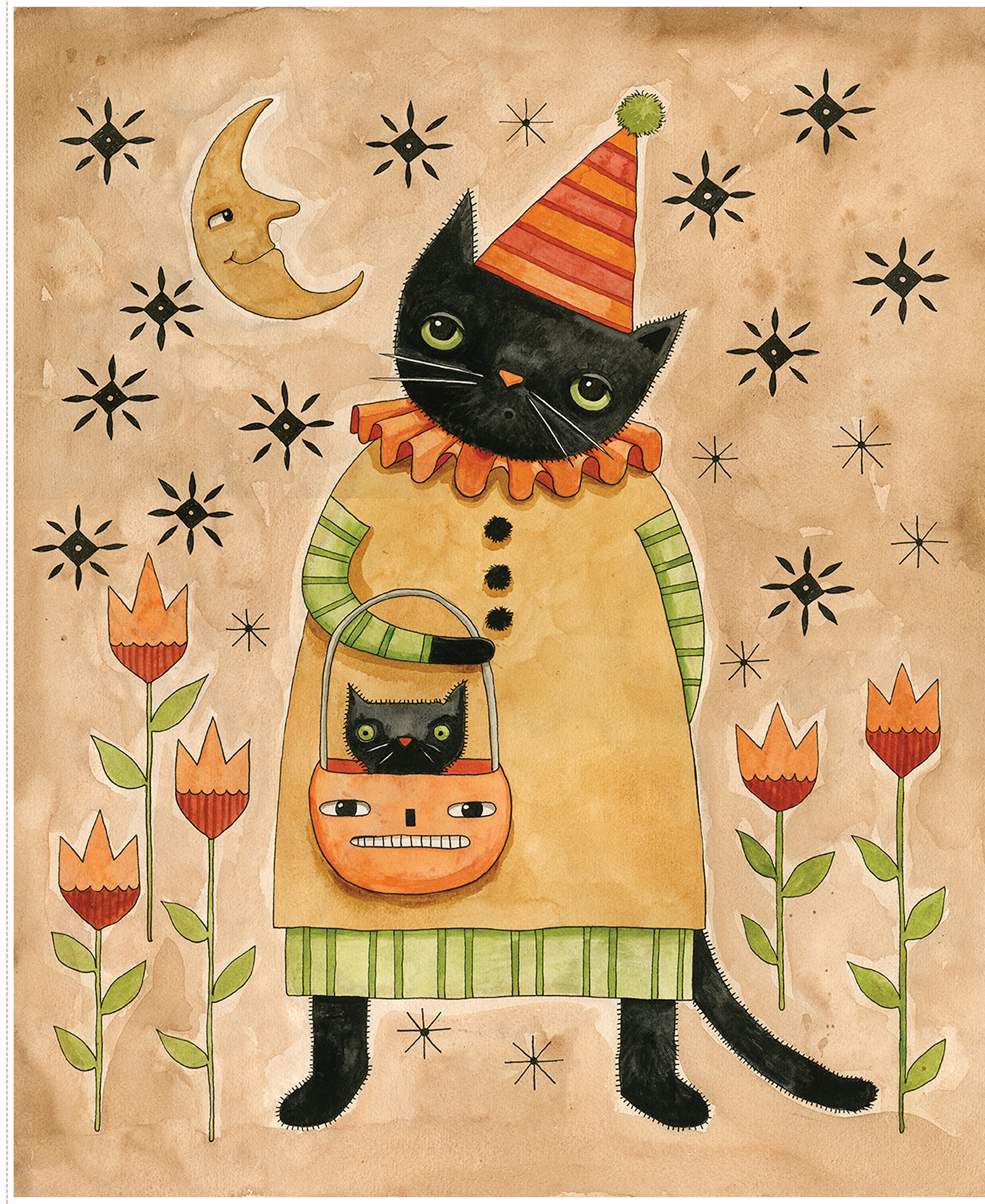 Spooky | Cat Panel by Teresa Kogut for Riley Blake | P17578-PANEL