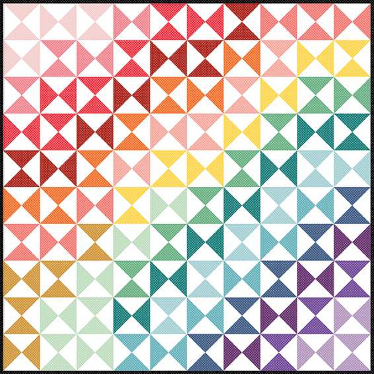 Quilt of Many Colors Quilt Pattern by The Smitten Chicken | Throw Size 60" x 60" | Fat Quarter Friendly