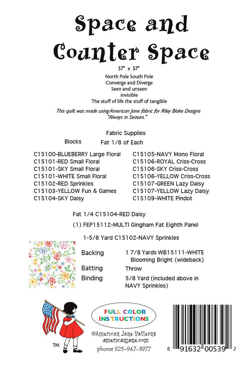 Space & Counter Space Quilt Pattern by American Jane Patterns | 57" x 57"