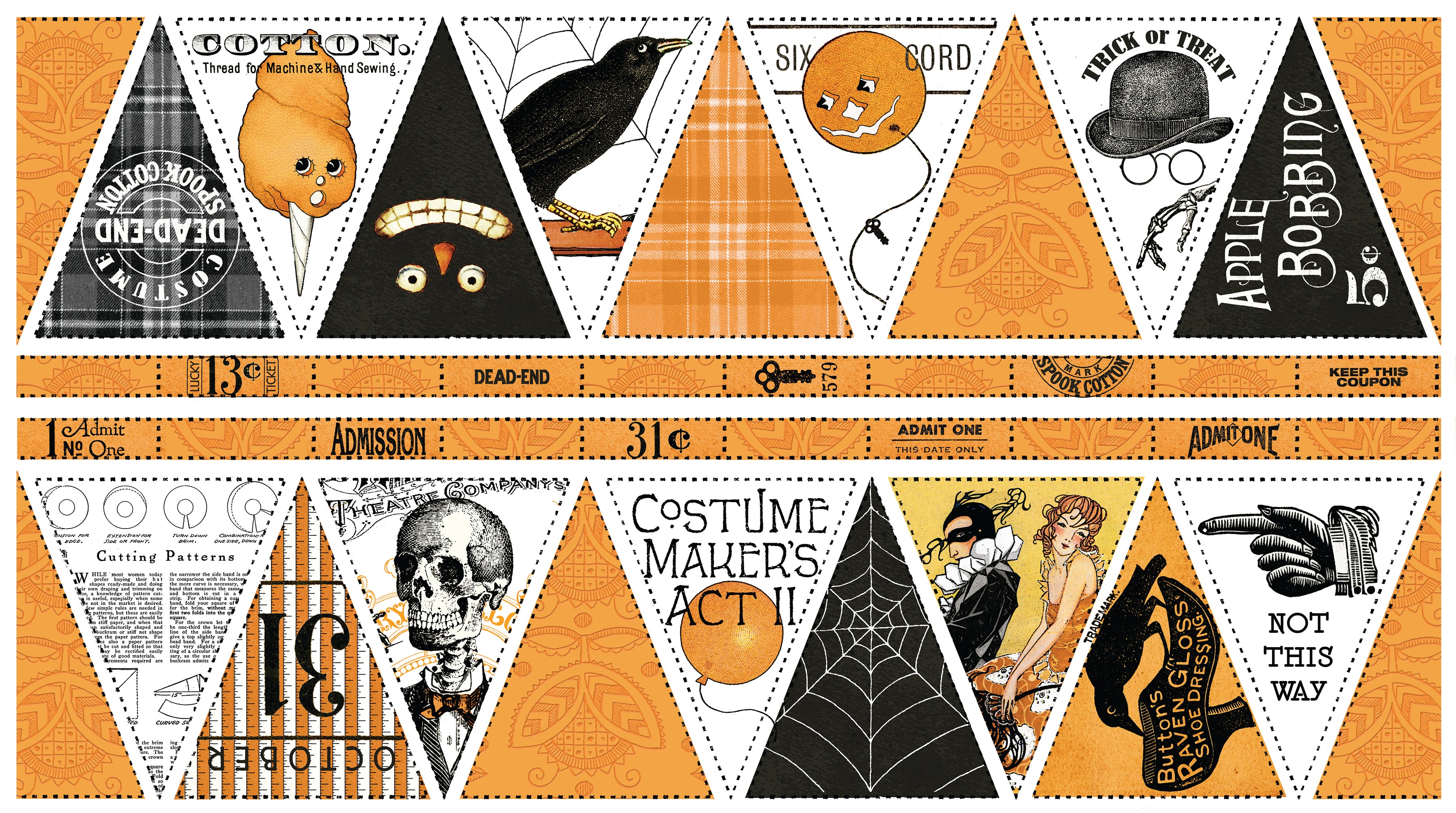 Costume Maker's Act II | Costume Party Bunting Panel by J. Wecker Frisch for Riley Blake | PD16003-PANEL