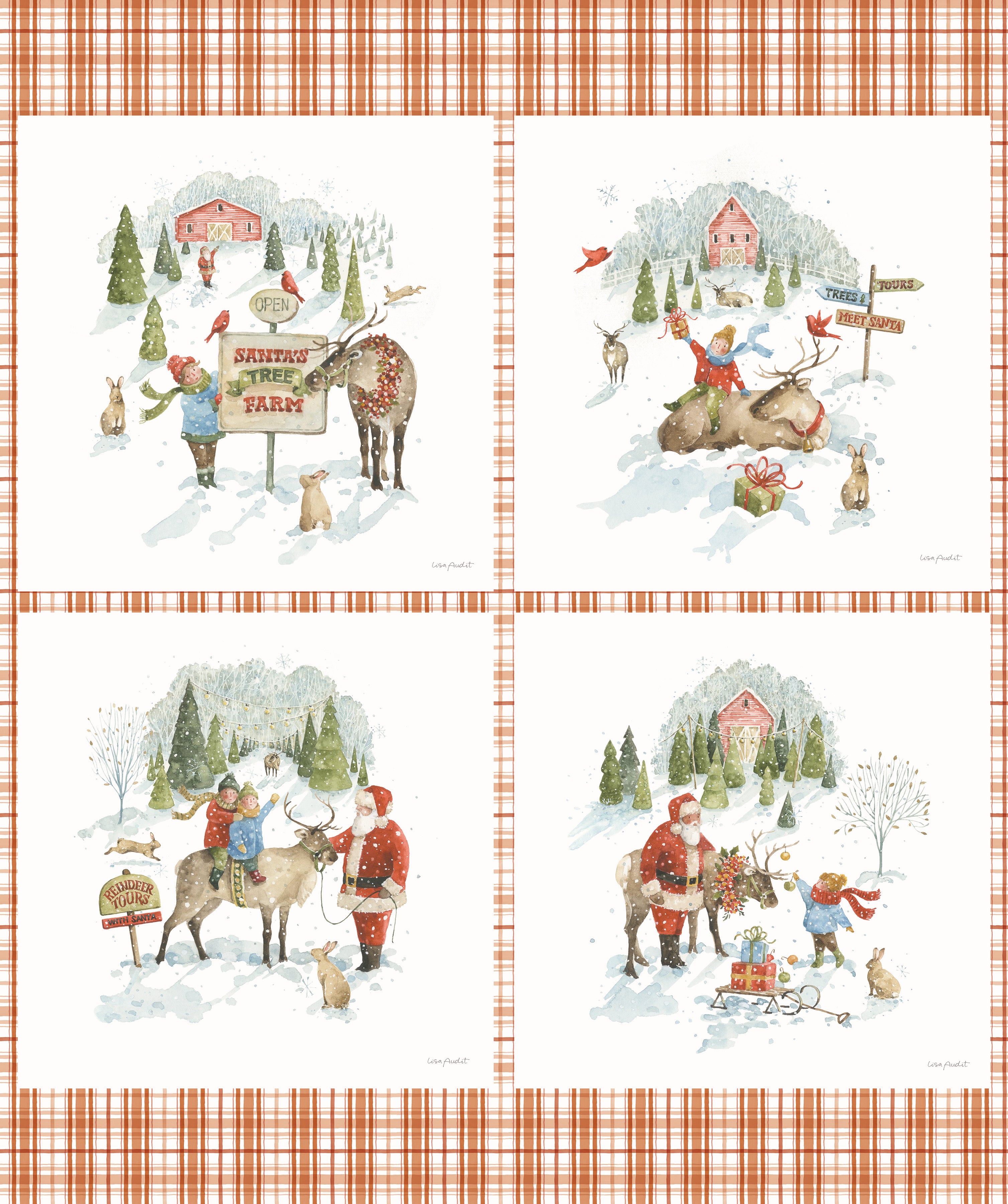 Santa's Tree Farm | Pillow Panel by Lisa Audit for Riley Blake Designs | PD16455-PANEL