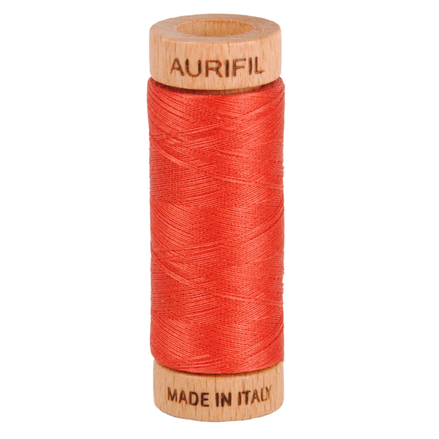 Aurifil 80wt 2-Ply Cotton Thread | Dard Red Orange (#2255) | 300 yds