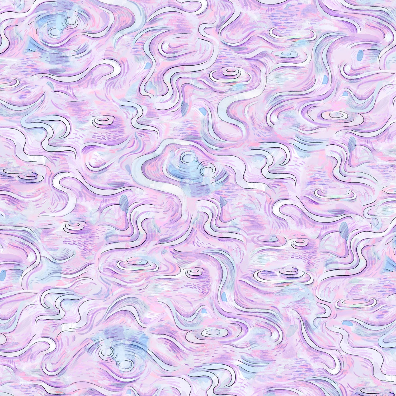 Pondside Pals | Water Ripples Purple by Jeremiah Ketner for P&B Textiles | POND6039-C