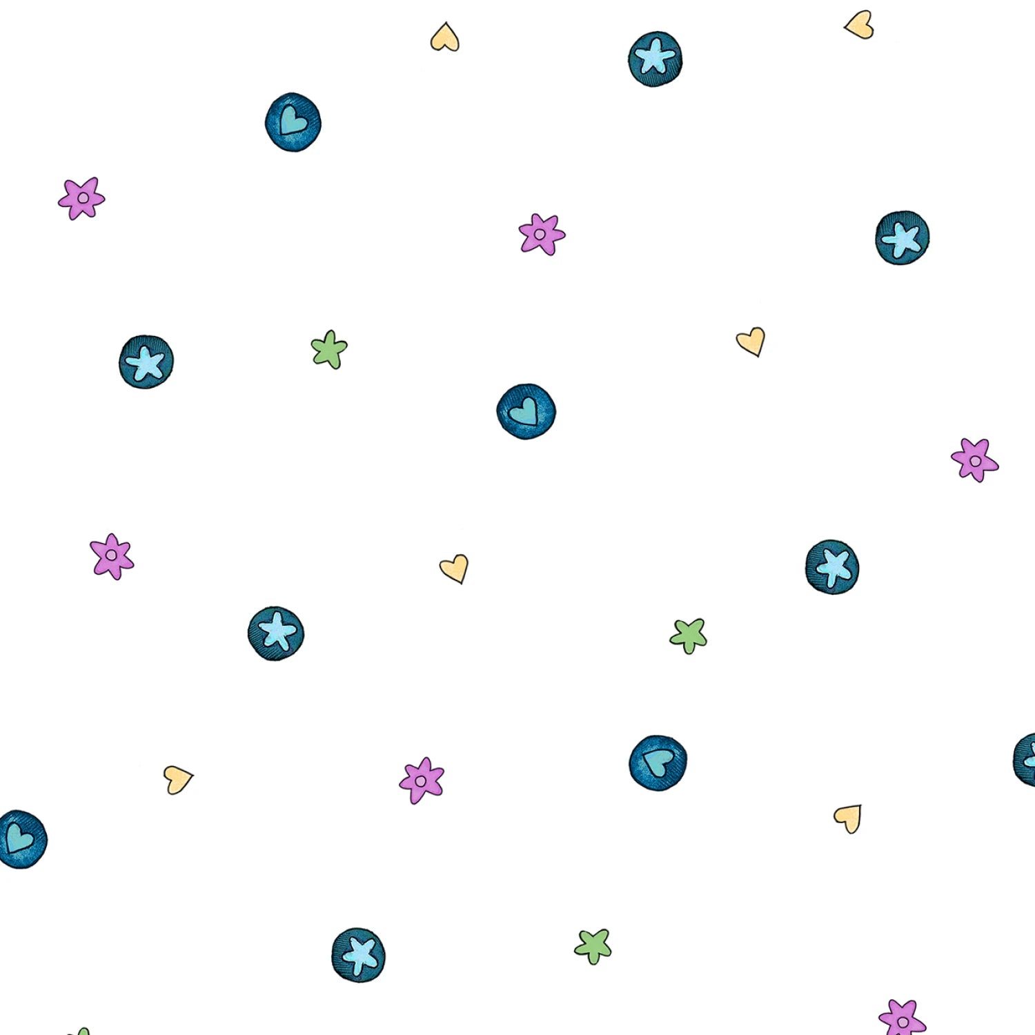 Pondside Pals | Icon Toss - White by Jeremiah Ketner for P&B Textiles | POND6041-W