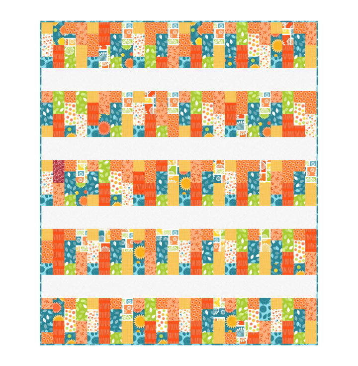 Flagstone Path Quilt Pattern | Meadow Mist Designs | 2.5" Strip Friendly | 48.5" x 56.5"