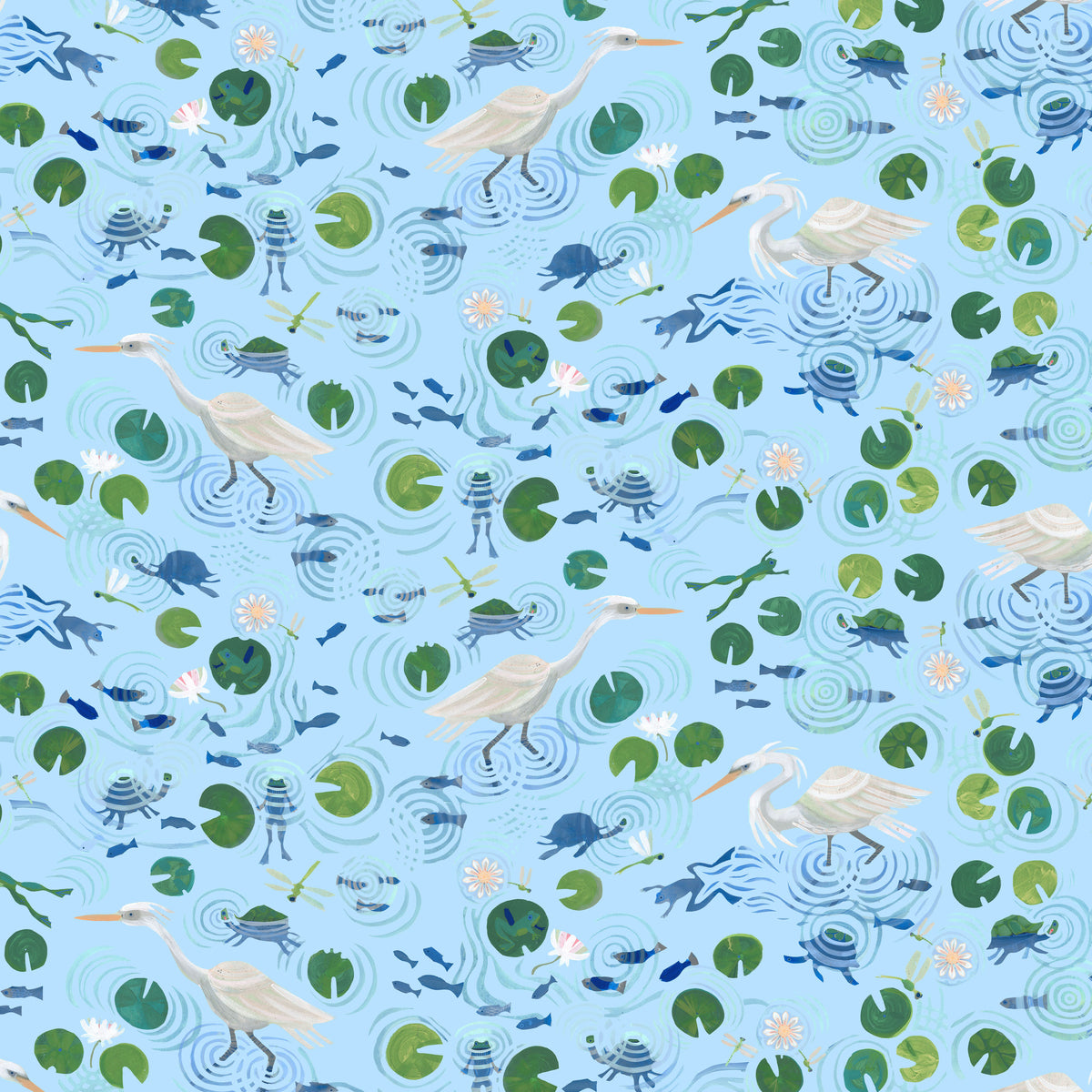 Azul | Pond Life by Adam Trest for FreeSpirit | PWAT018-AZUL