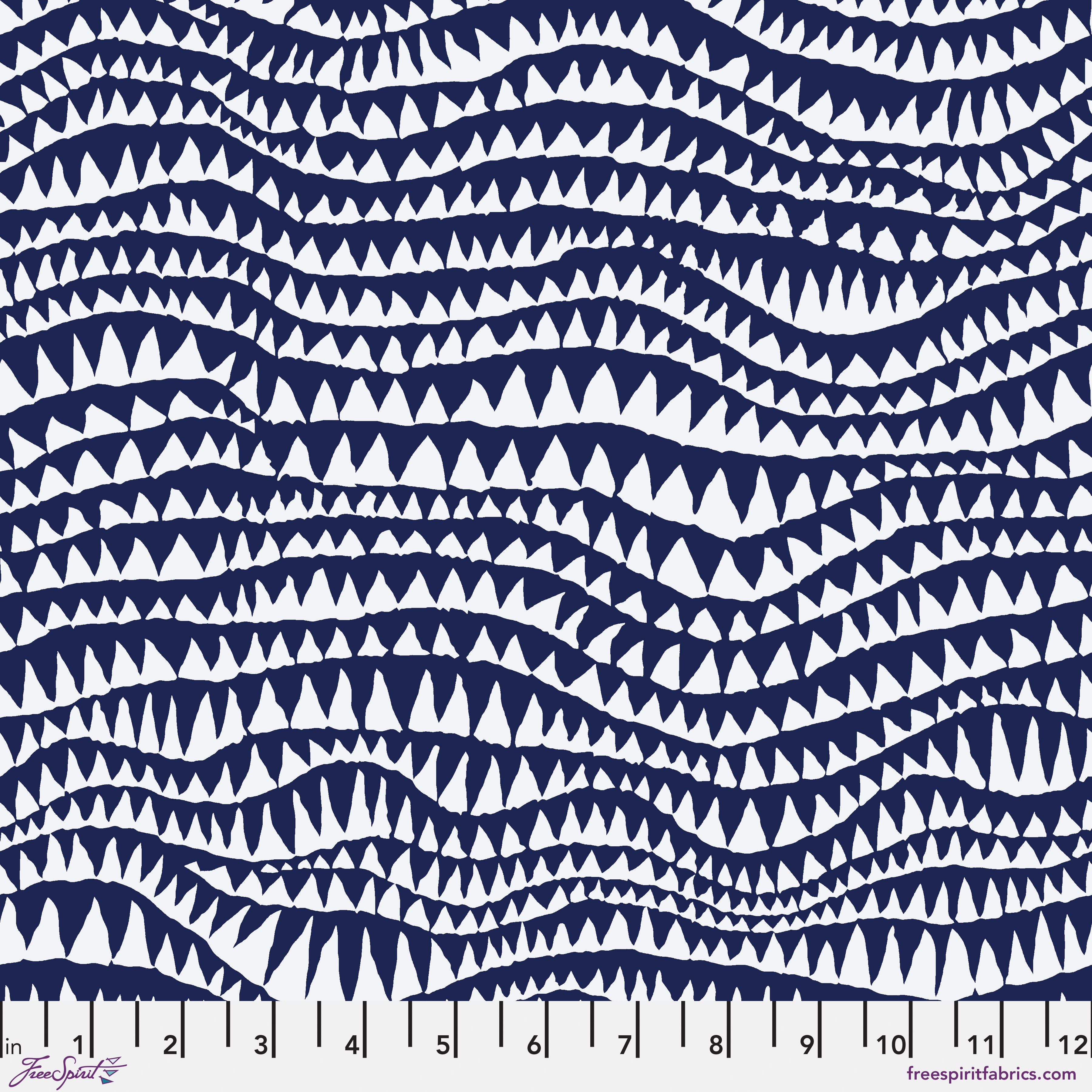 Stash | Sharks Teeth - Blue by Kaffe Fassett Collective for FreeSpirit | PWBM060.BLUEX