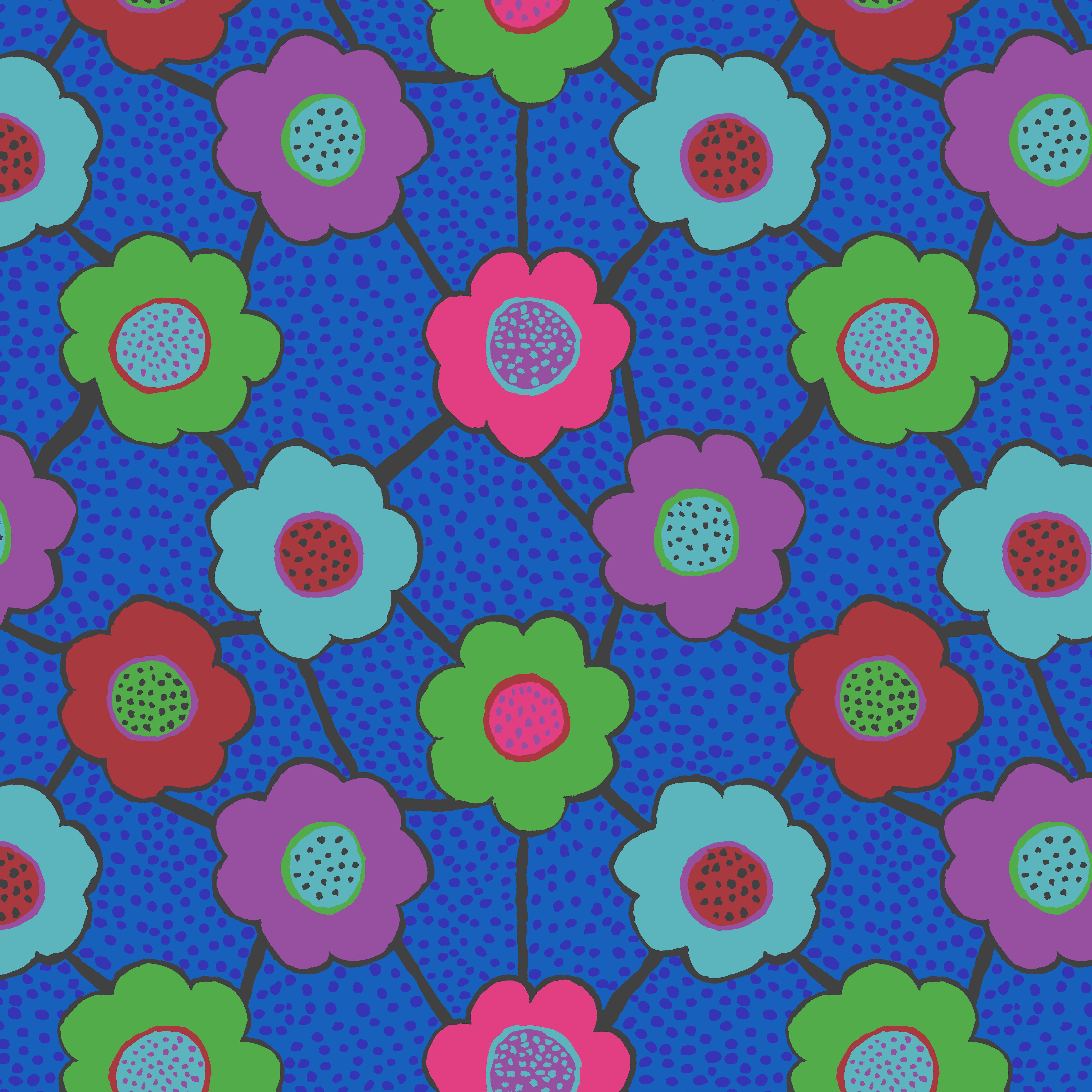 August 2025 | Floral Connections - Blue by Kaffe Fassett Collective for FreeSpirit | PWBM099.BLUE