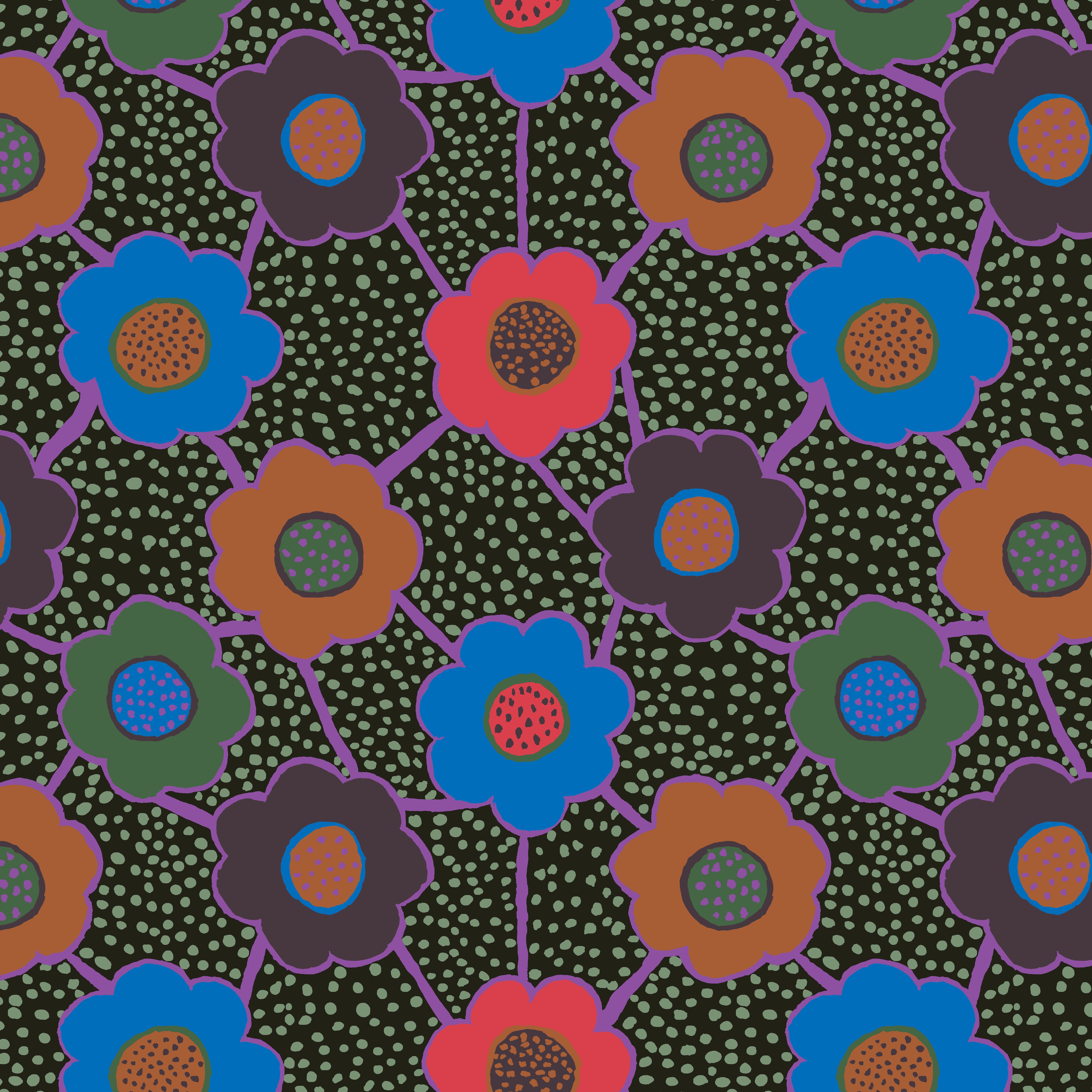 August 2025 | Floral Connections - Dark by Kaffe Fassett Collective for FreeSpirit | PWBM099.DARK