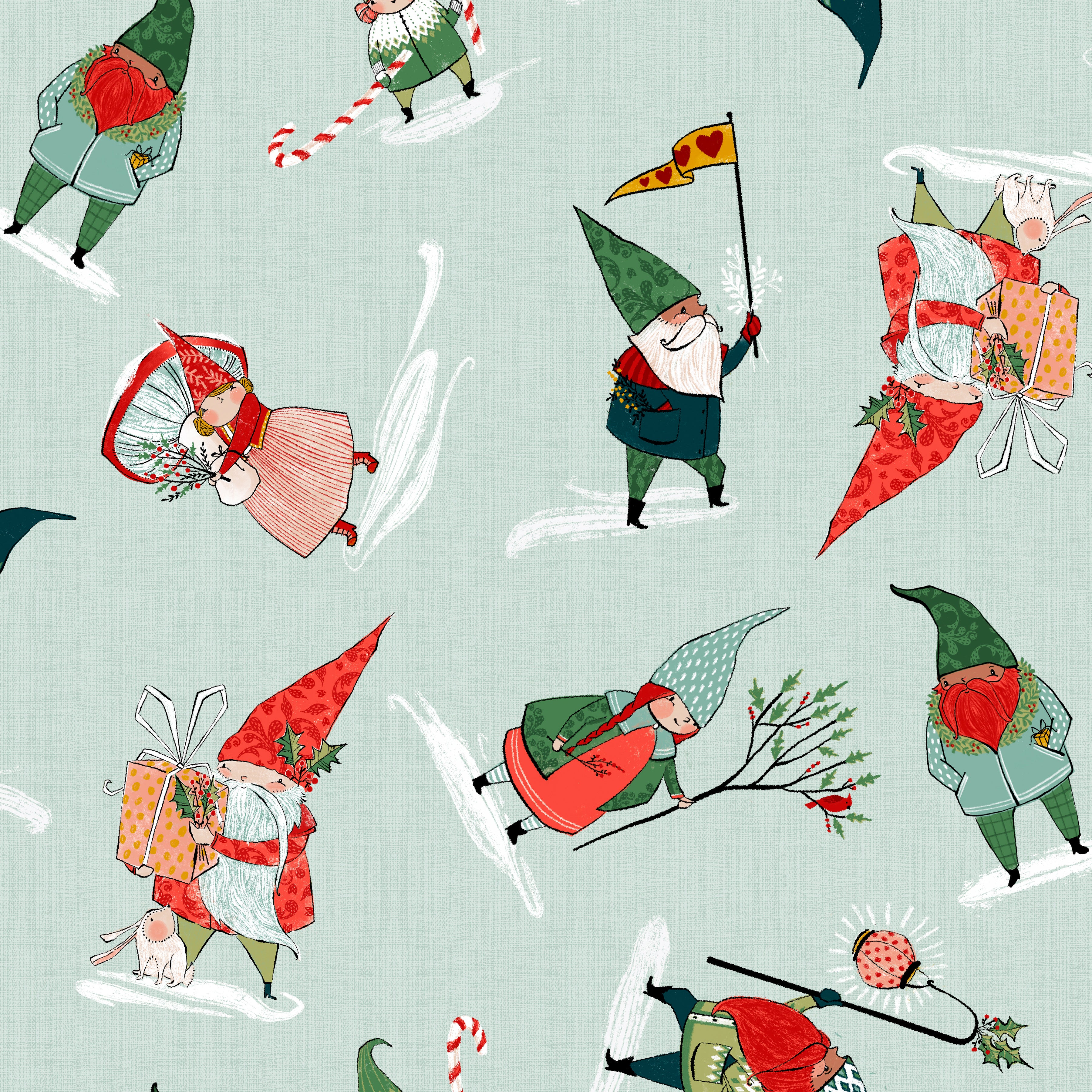 Enchanted Forest | Gnome It All - Aqua by Cori Dantini for Free Spirit | PWCD074.XLTAQUA