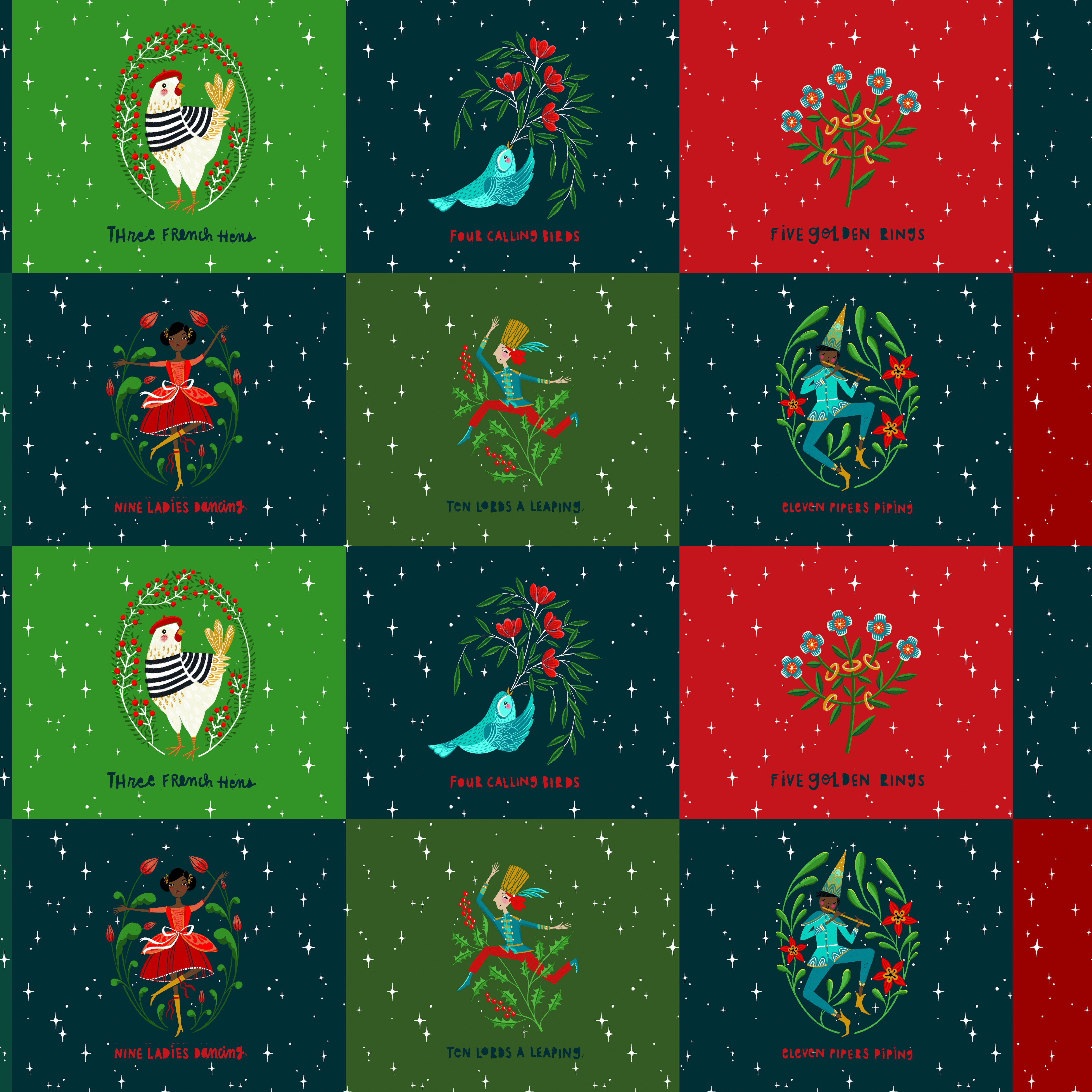 12 Days of Christmas | Christmas Days Panel by Cori Dantini for FreeSpirit | PWCD132.XPANEL