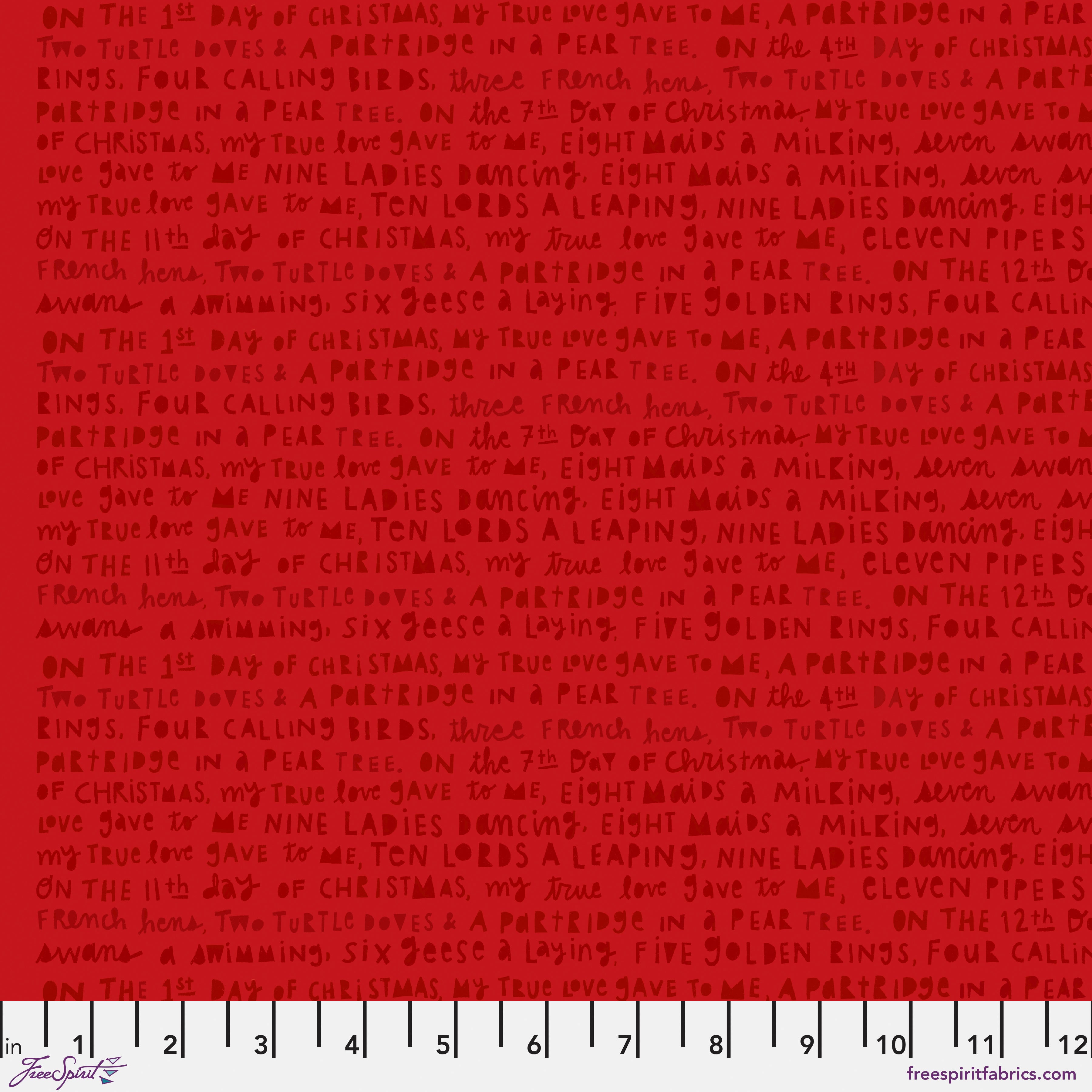 12 Days of Christmas | Sing Along - Red by Cori Dantini for FreeSpirit | PWCD137.XRED