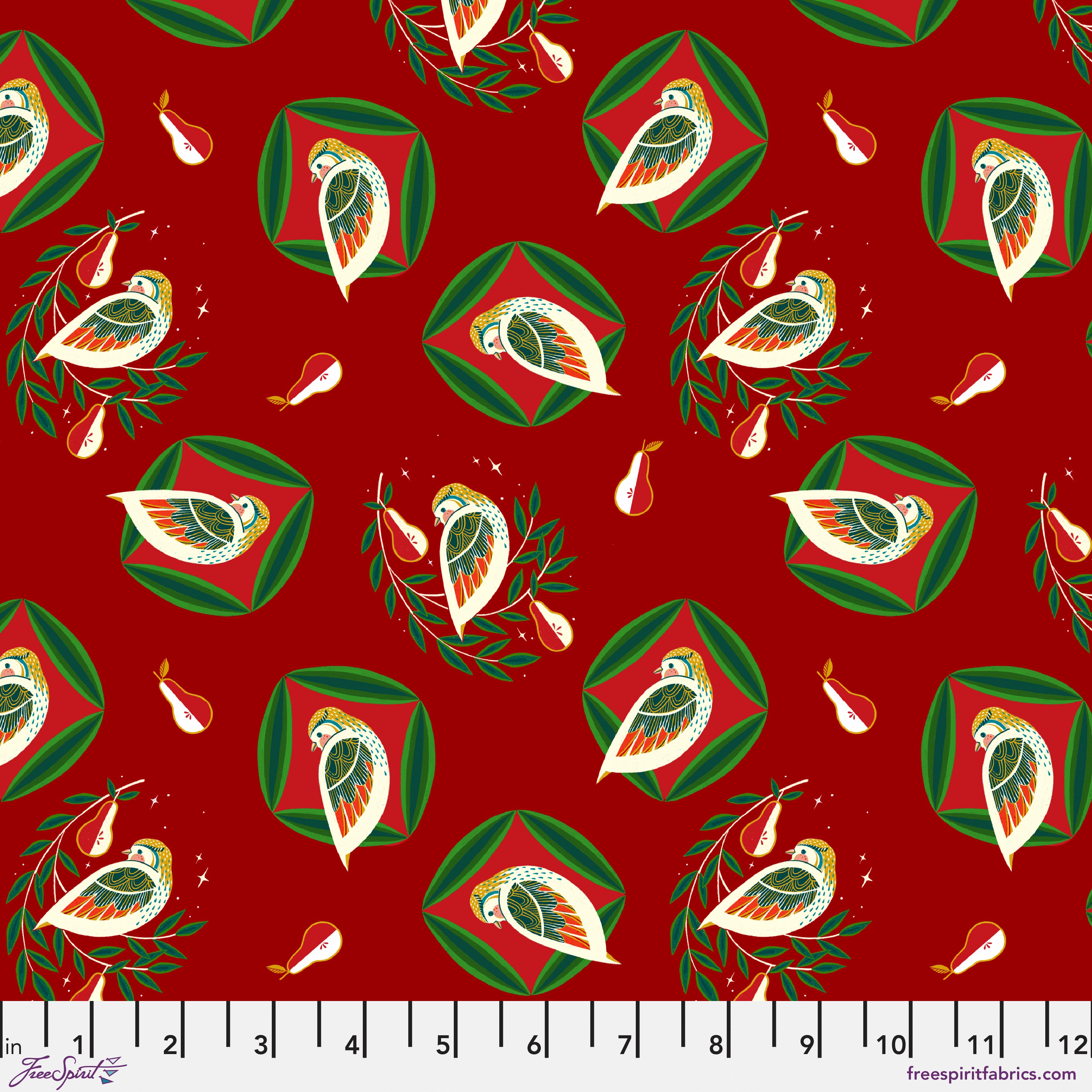 12 Days of Christmas | Partridge - Dark Red by Cori Dantini for FreeSpirit | PWCD138.XDKRED