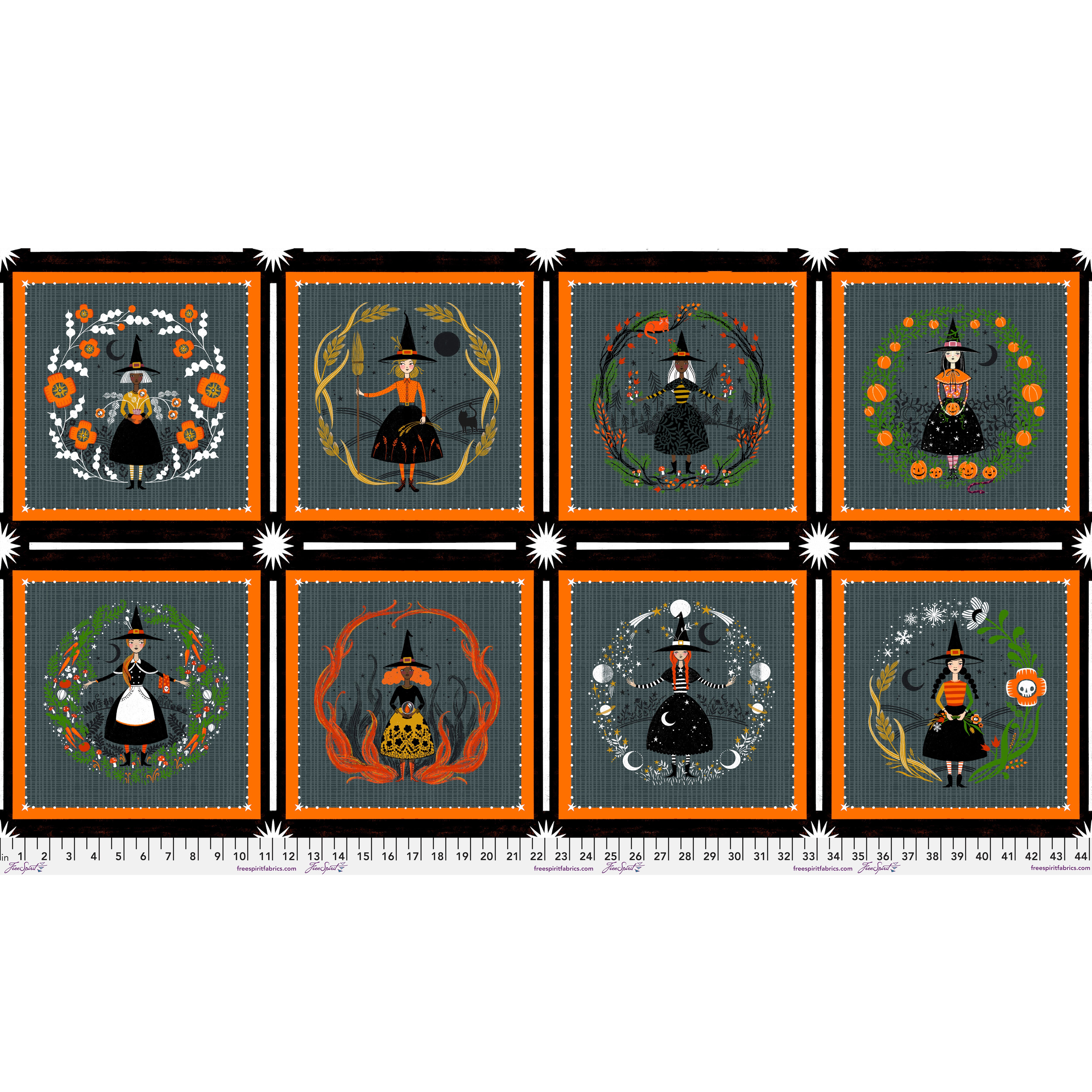 Witchy Ways | Blocks Panel by Cori Dantini for FreeSpirit Fabrics | PWCD140.XPANEL