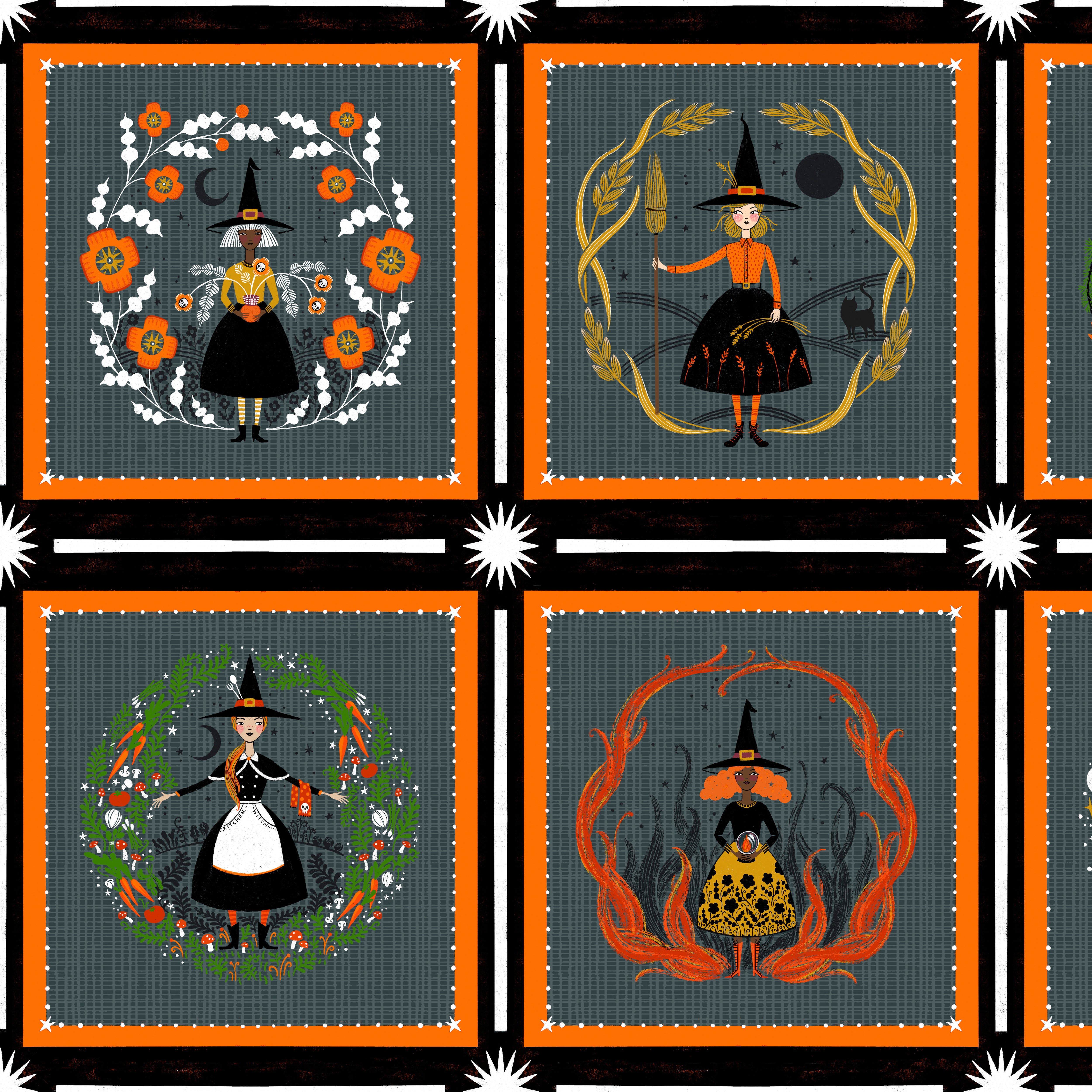 Witchy Ways | Blocks Panel by Cori Dantini for FreeSpirit Fabrics | PWCD140.XPANEL