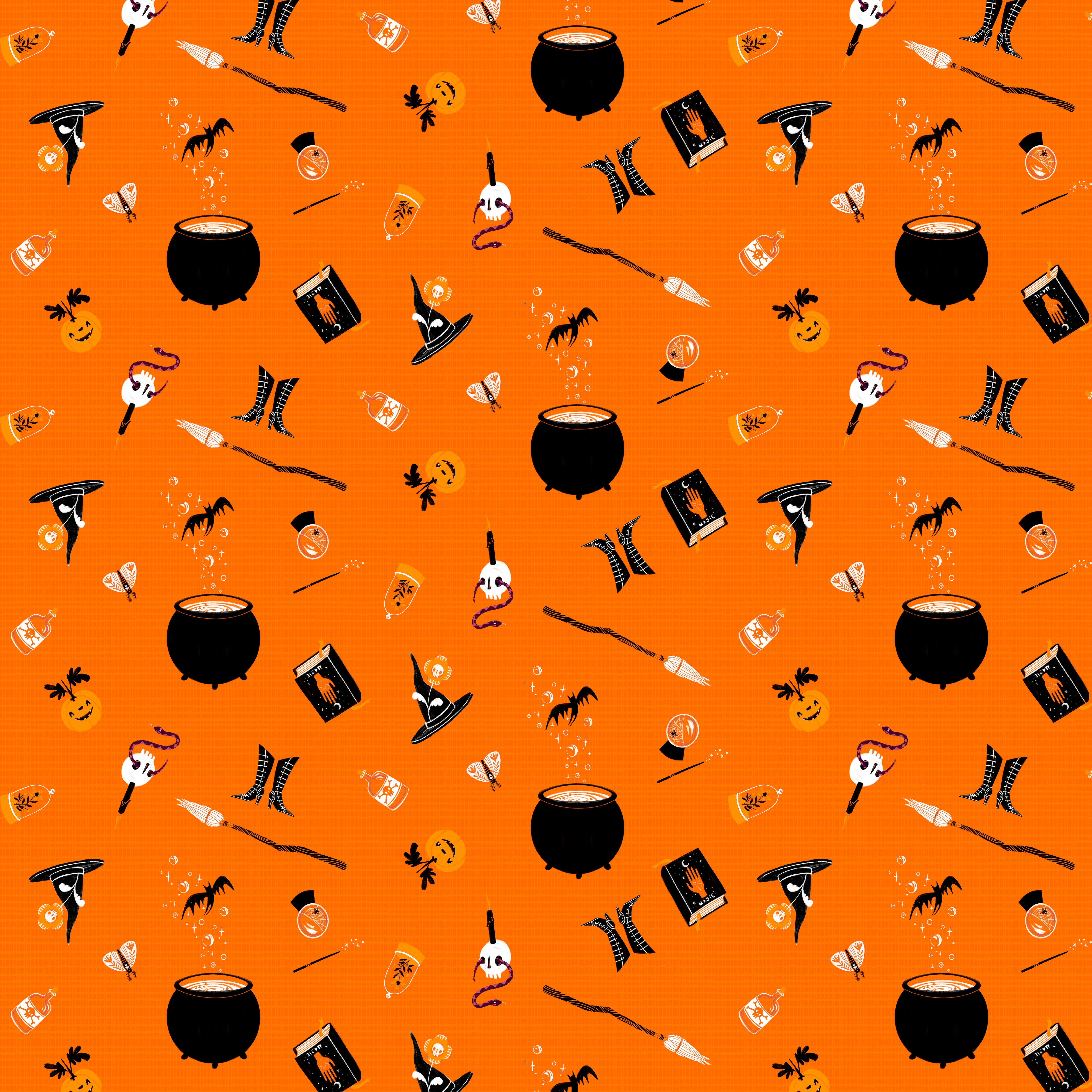 Witchy Ways | Witchy Wardrobe - Orange by Cori Dantini for FreeSpirit Fabrics | PWCD143.XORANGE