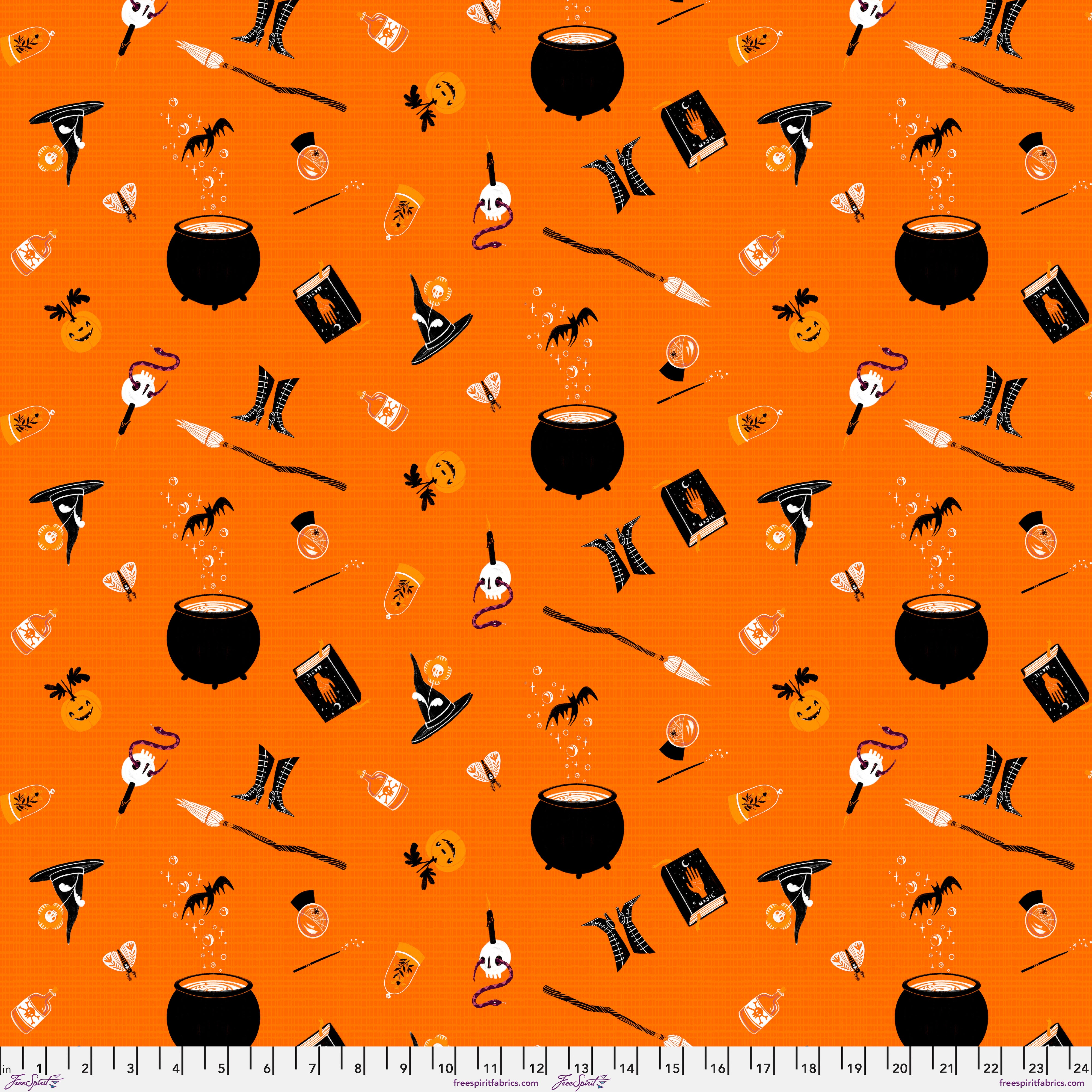 Witchy Ways | Witchy Wardrobe - Orange by Cori Dantini for FreeSpirit Fabrics | PWCD143.XORANGE