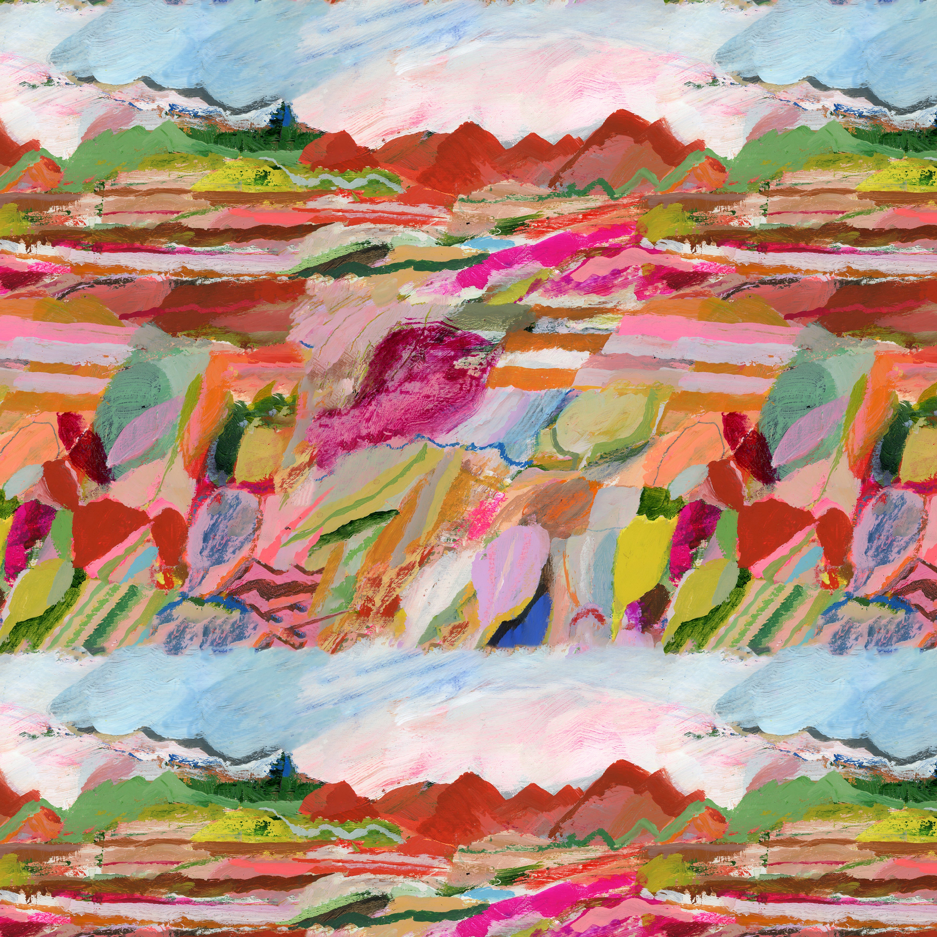 Pompadours in Pink | Red Song - Multi by Carolyn Gaven for FreeSpirit | PWCG031.MULTI