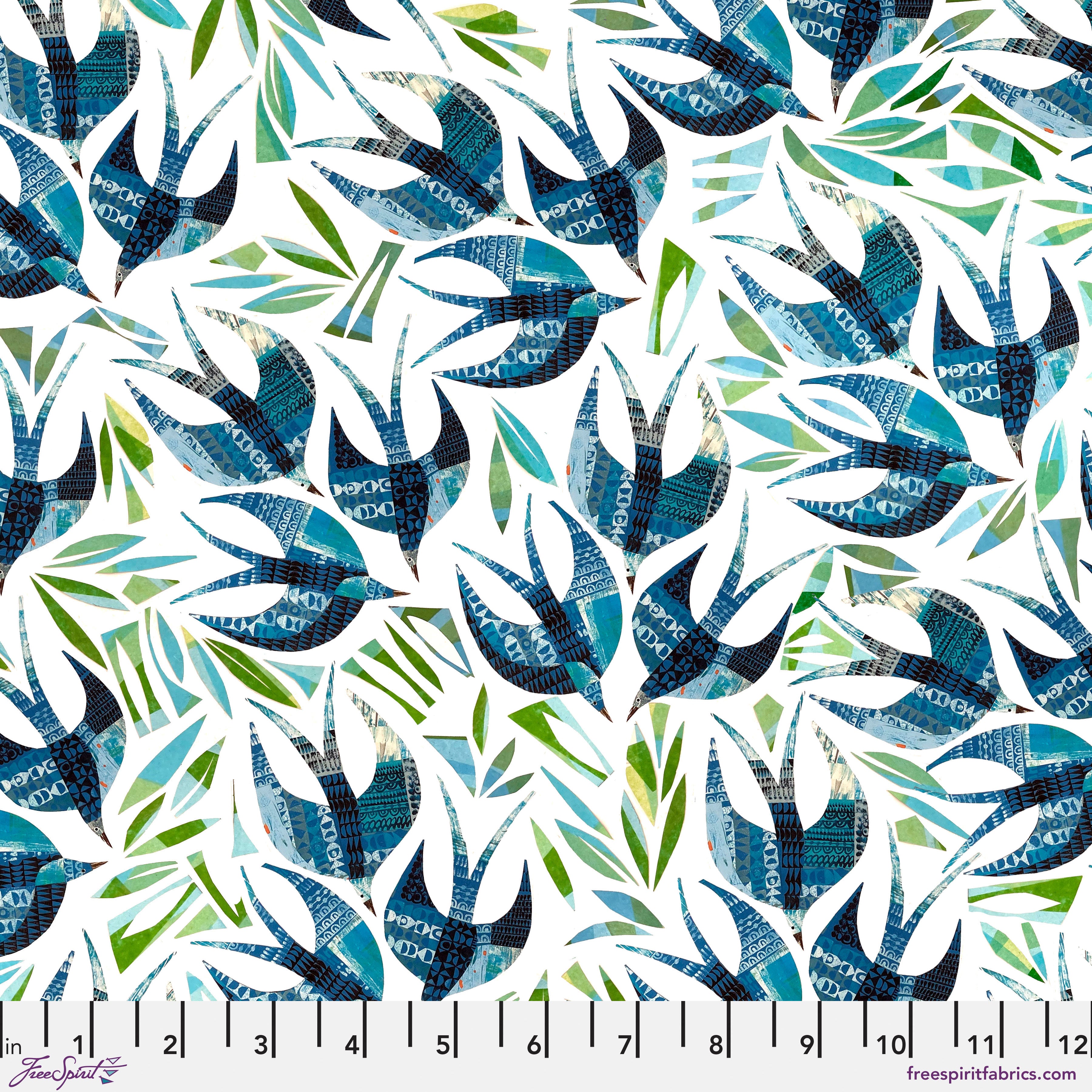 Flying South | Swallows - Blue by Clare Youngs for FreeSpirit | PWCY005.BLUE
