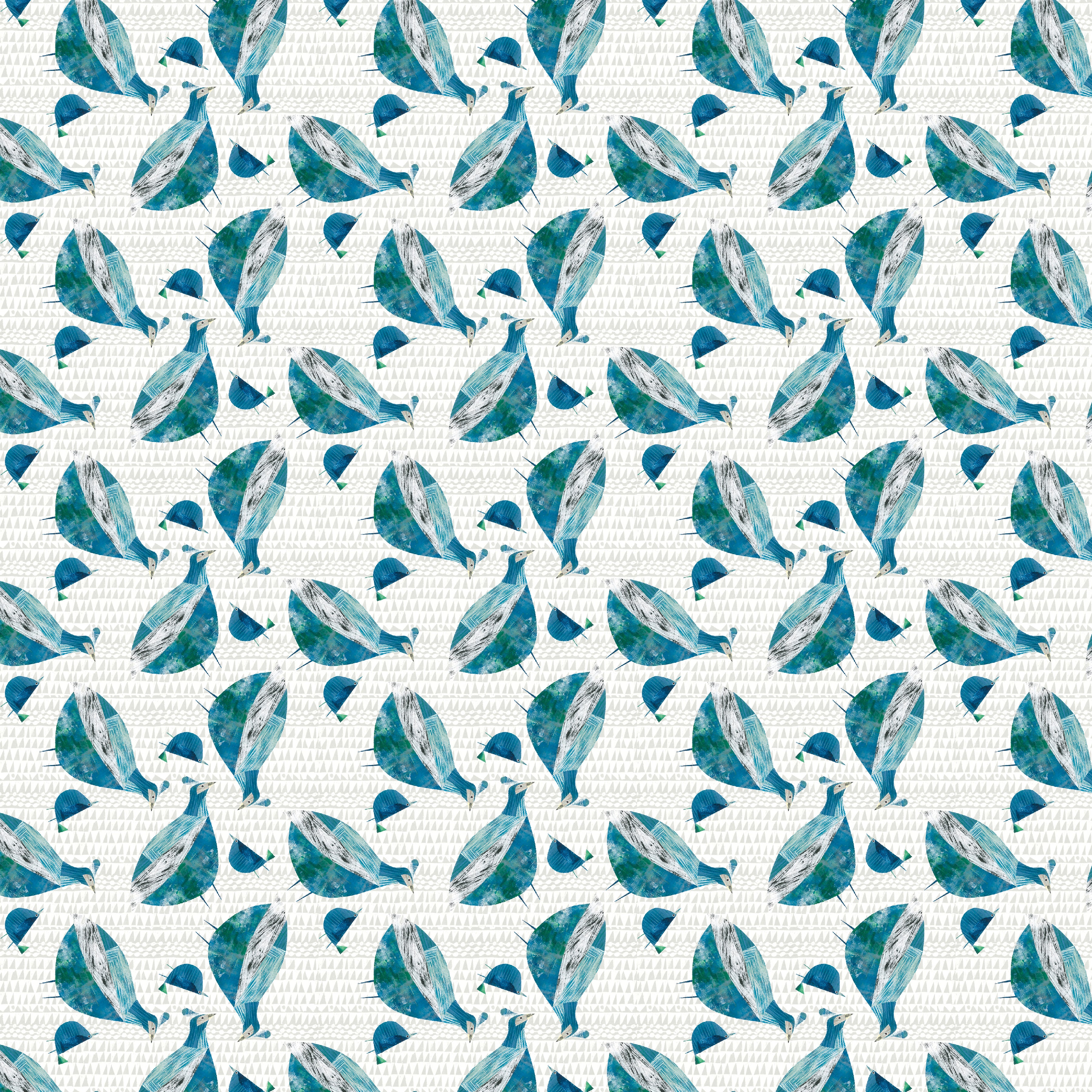 Flying South | Mother and Chick - Aqua by Clare Youngs for FreeSpirit | PWCY014.AQUA