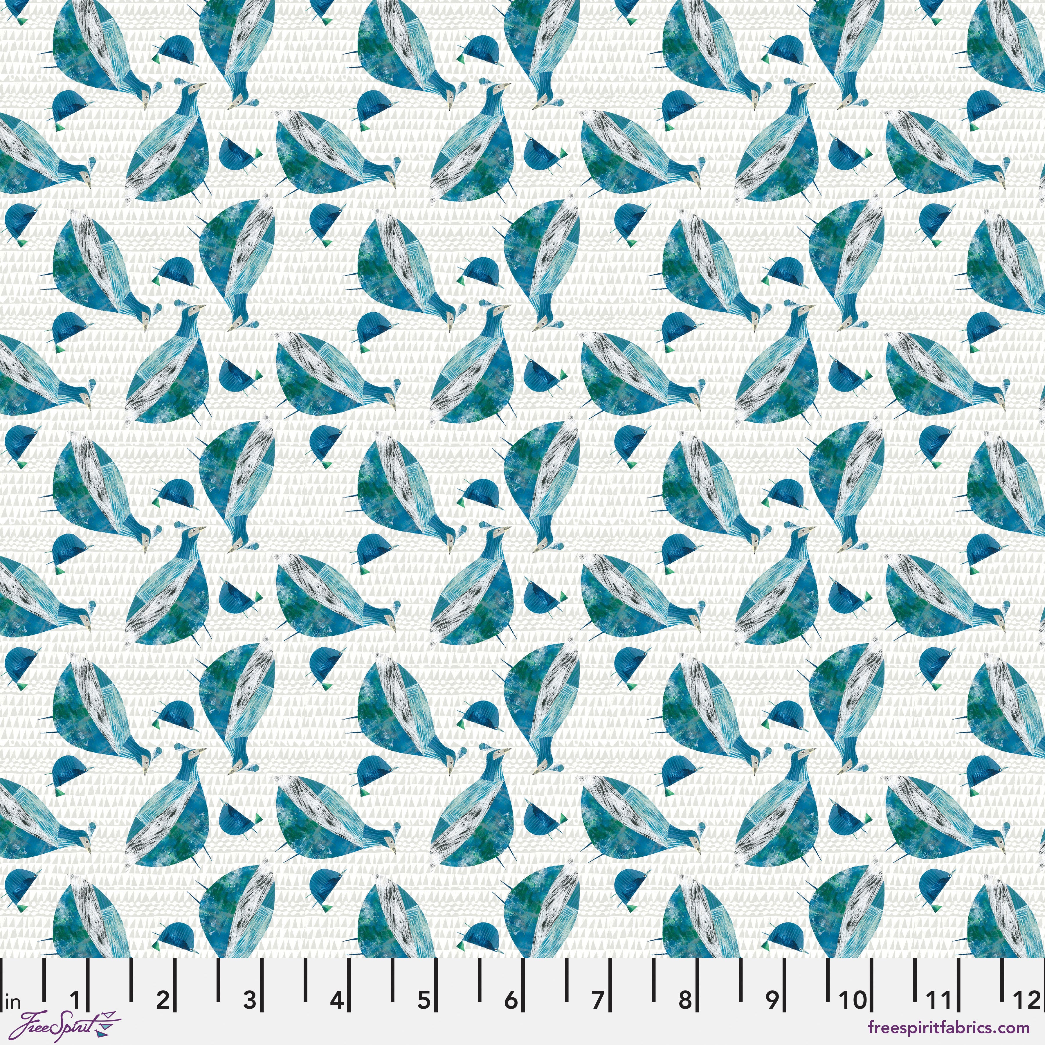 Flying South | Mother and Chick - Aqua by Clare Youngs for FreeSpirit | PWCY014.AQUA