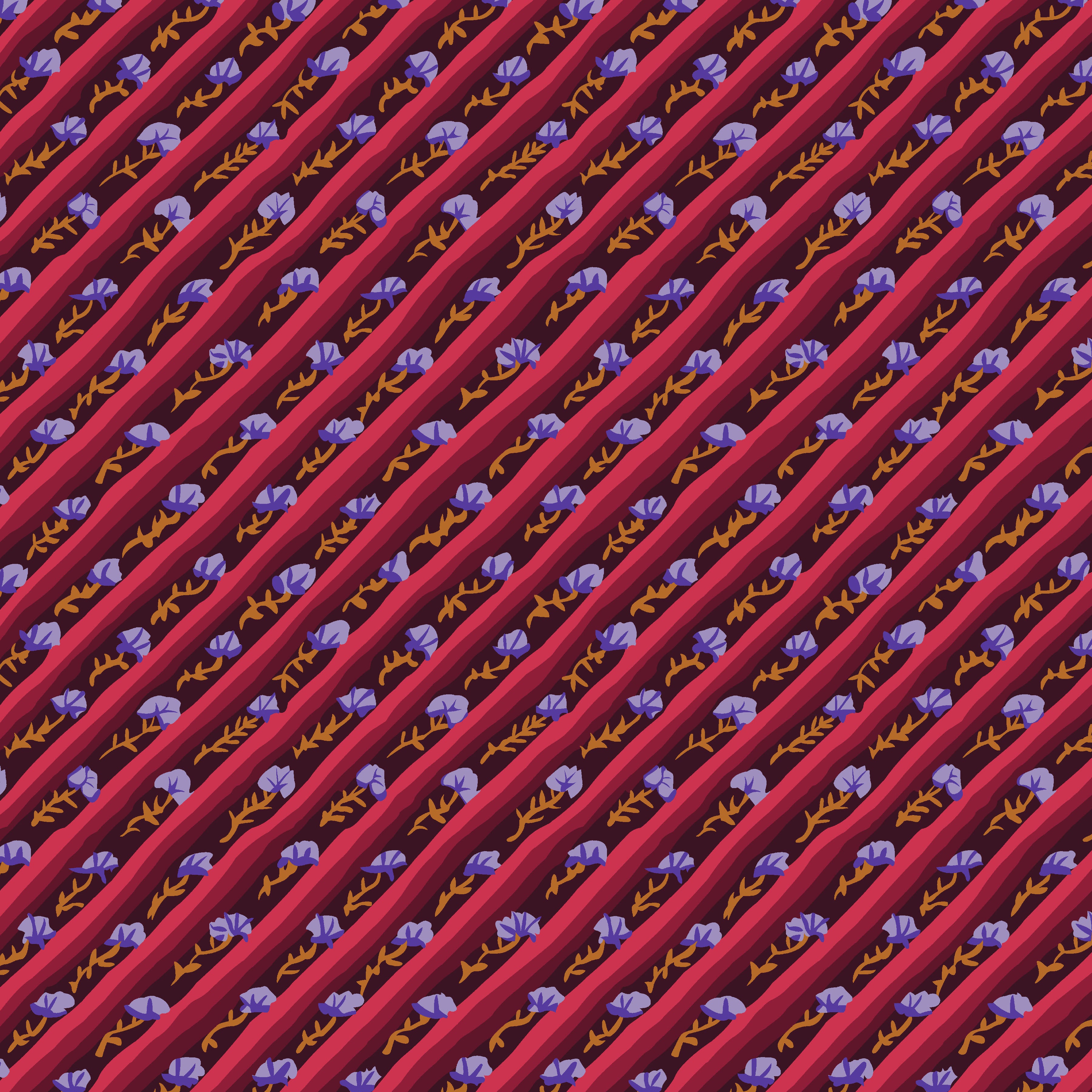 Kaffe: From the Archives | Diagonal Poppy - Aubergine by Kaffe Fassett Collective for FreeSpirit | PWGP024.AUBERGINE