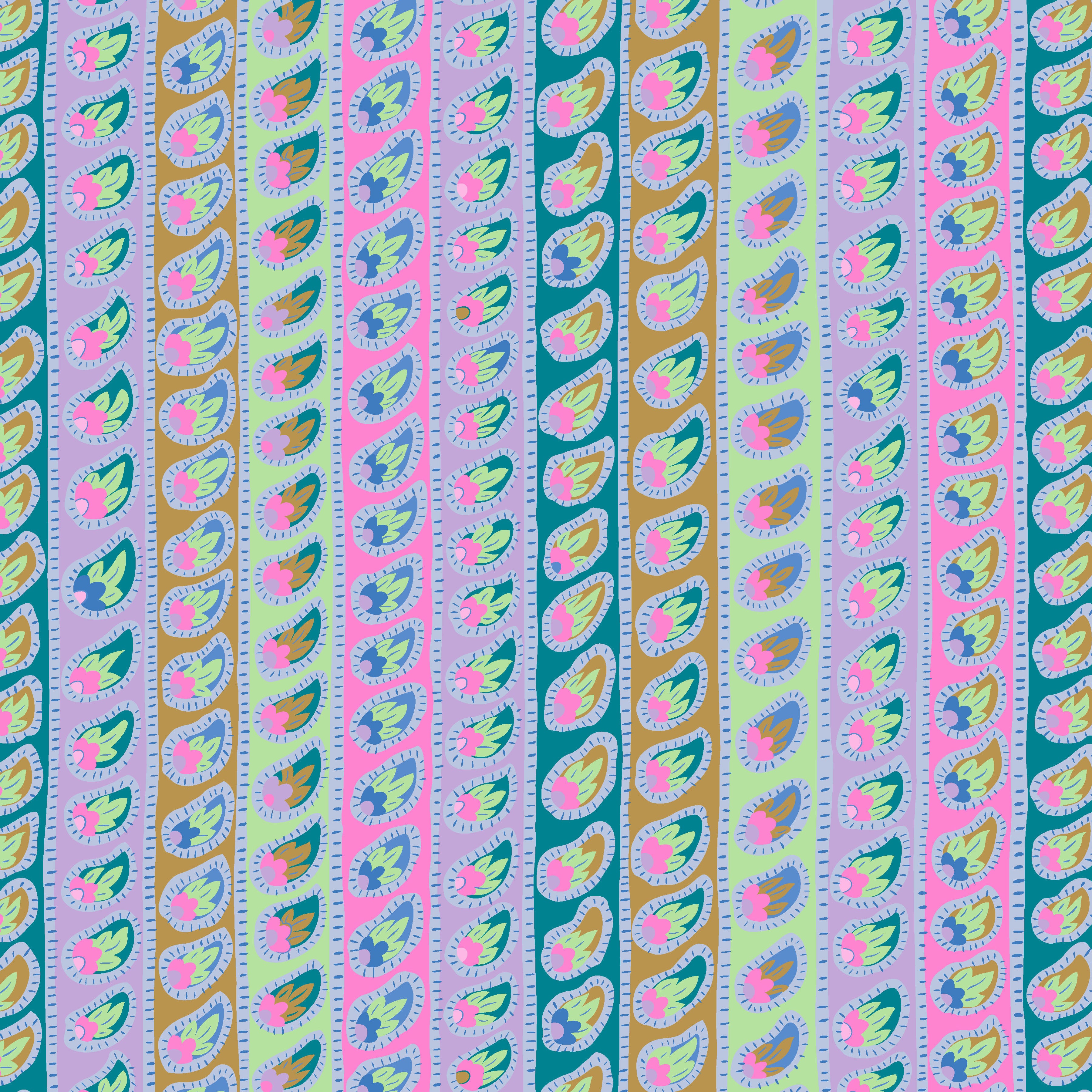 Kaffe: From the Archives | Paisley Stripe - Lavender by Kaffe Fassett Collective for FreeSpirit | PWGP032.LAVENDER