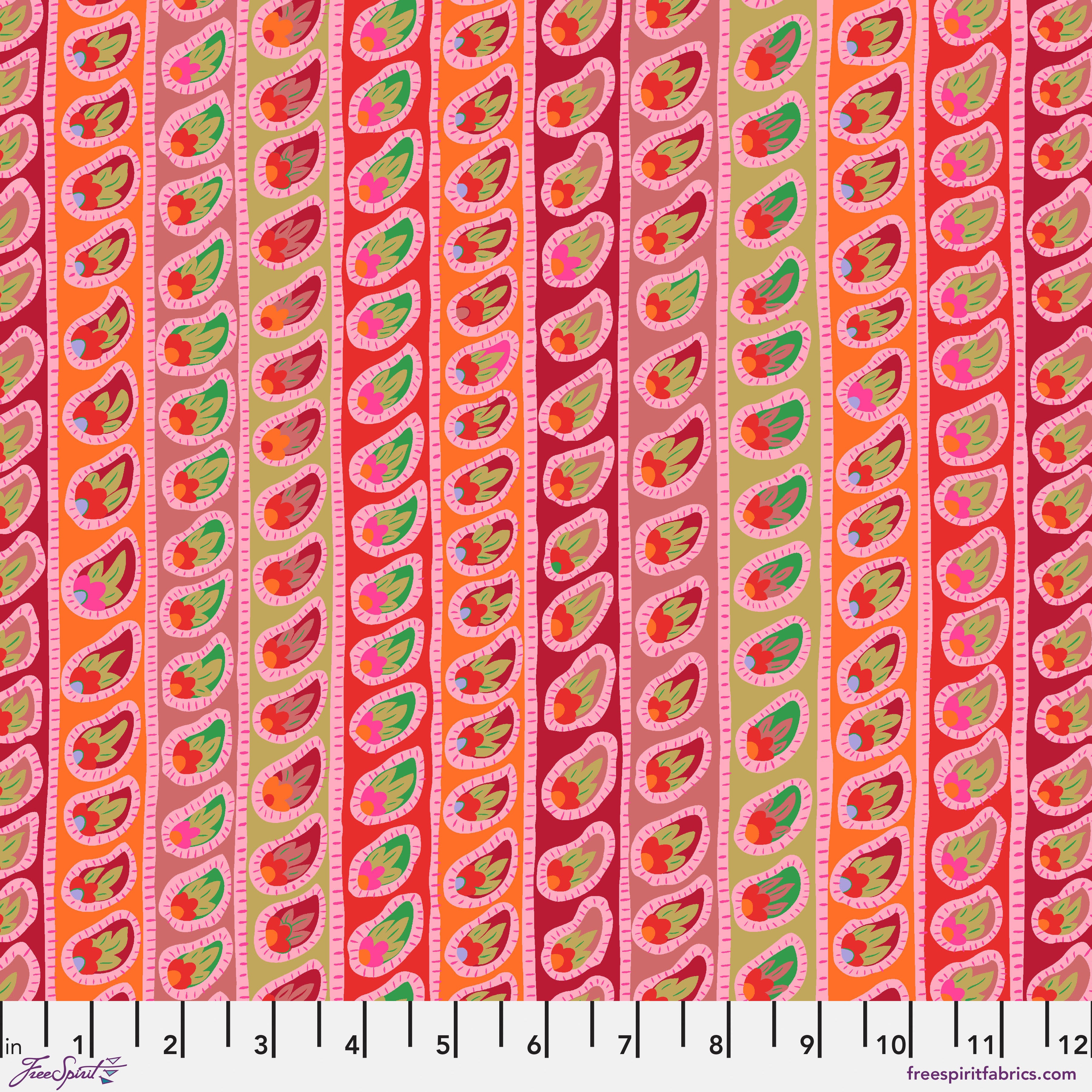 Kaffe: From the Archives | Paisley Stripe - Red by Kaffe Fassett Collective for FreeSpirit | PWGP032.RED
