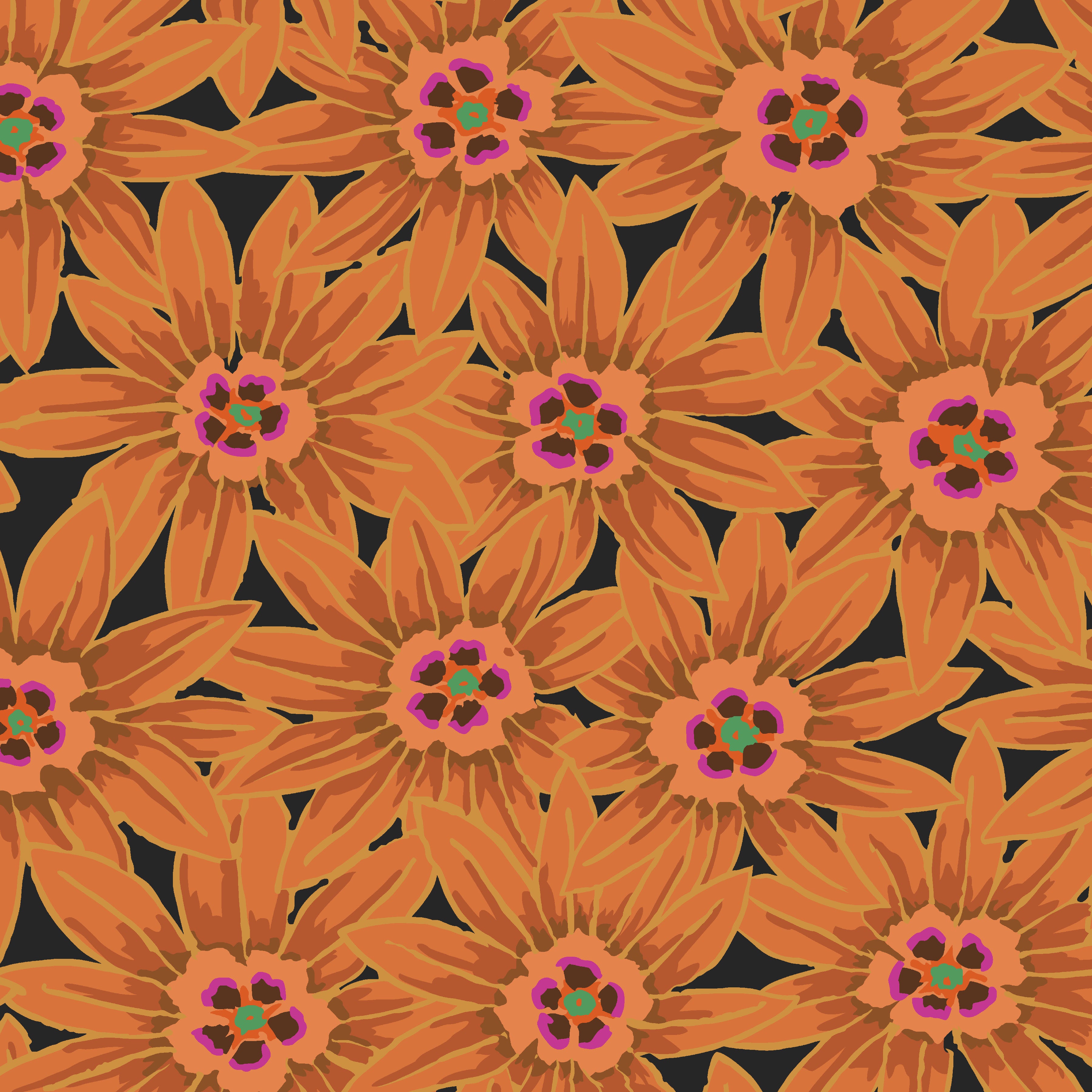 Kaffe: From the Archives | Potentilla - Brown by Kaffe Fassett Collective for FreeSpirit | PWGP064.BROWN