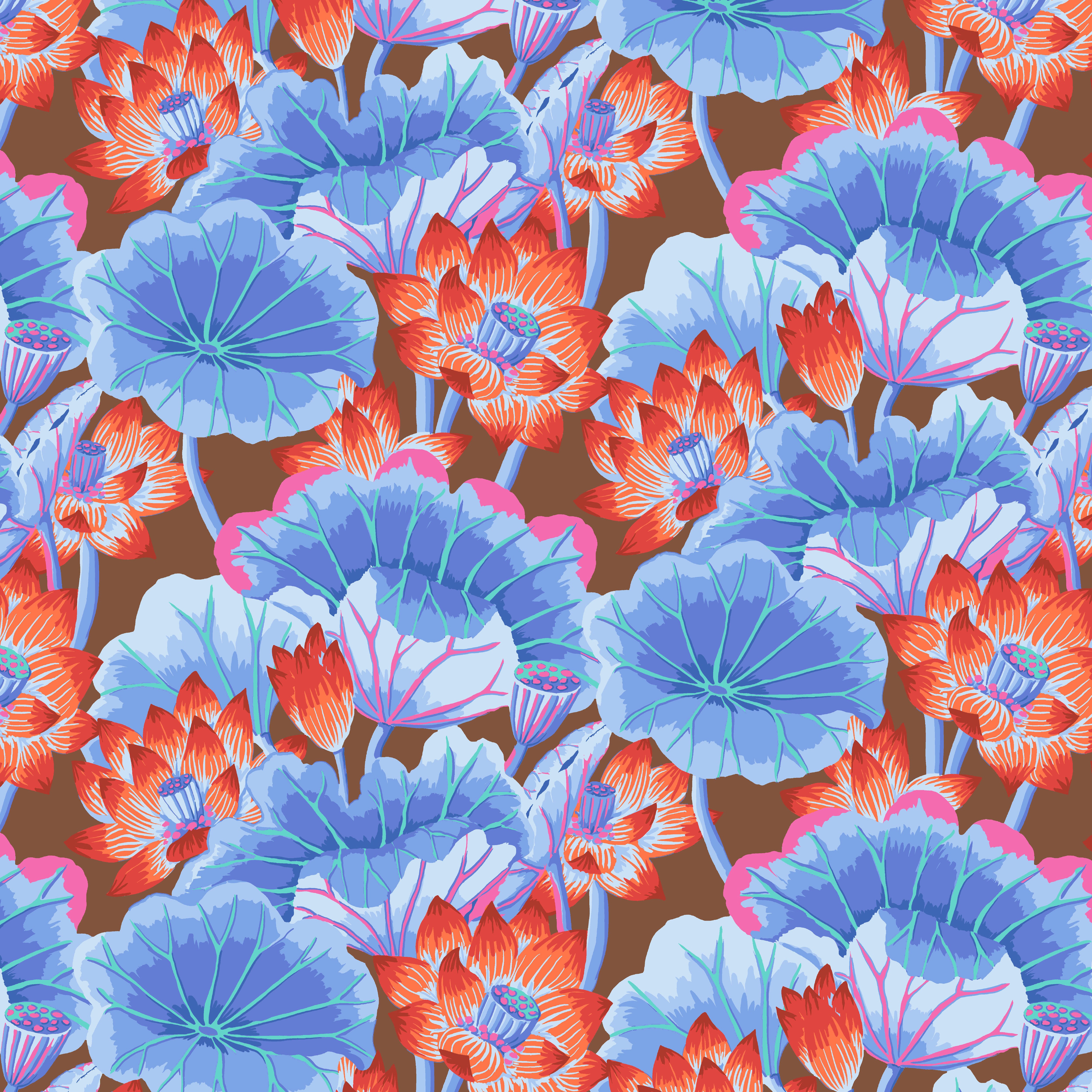 August 2025 | Lake Blossoms - Brown by Kaffe Fassett Collective for FreeSpirit | PWGP093.BROWN