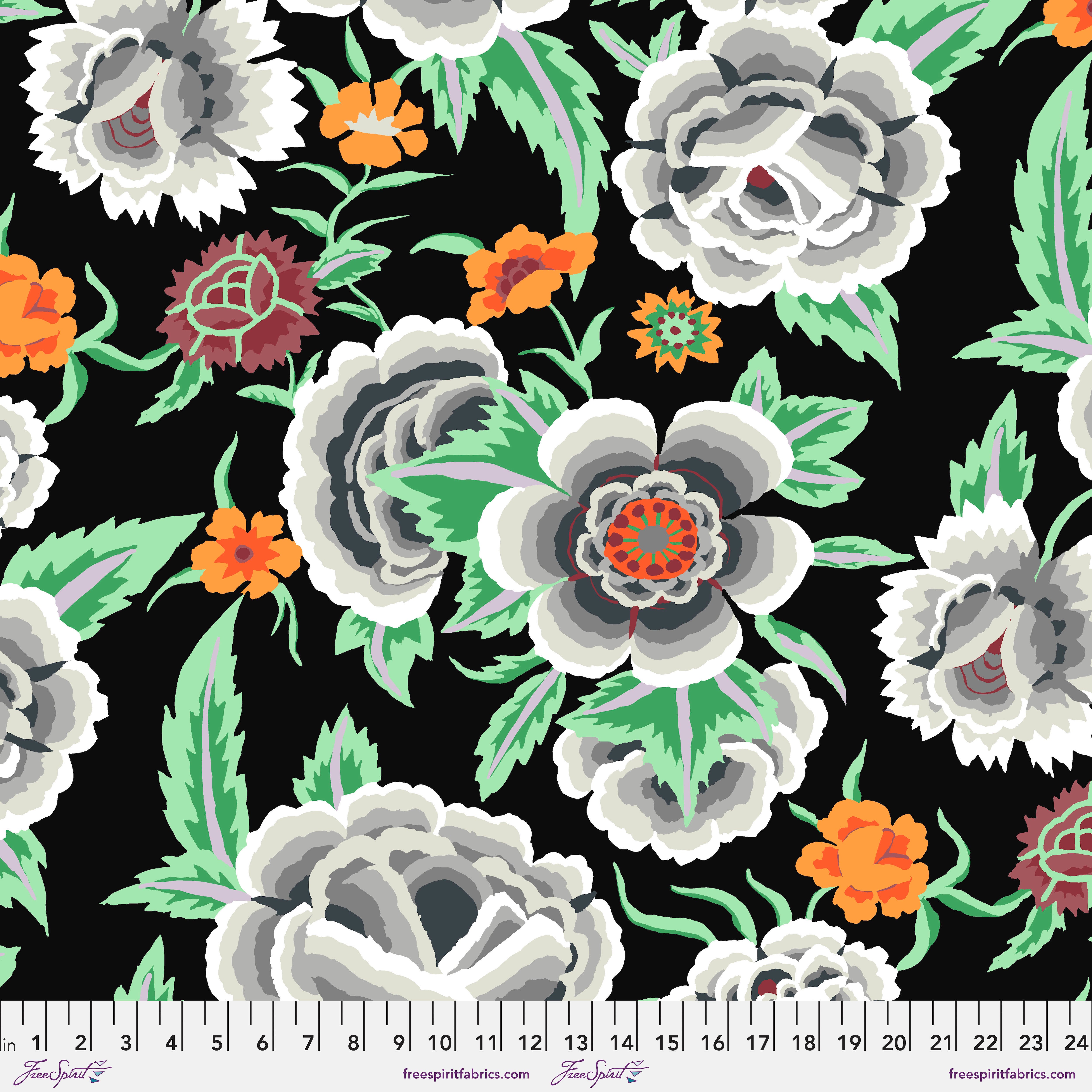 Stash | Embroidered Shawl - Black by Kaffe Fassett Collective for FreeSpirit | PWGP106.BLACK