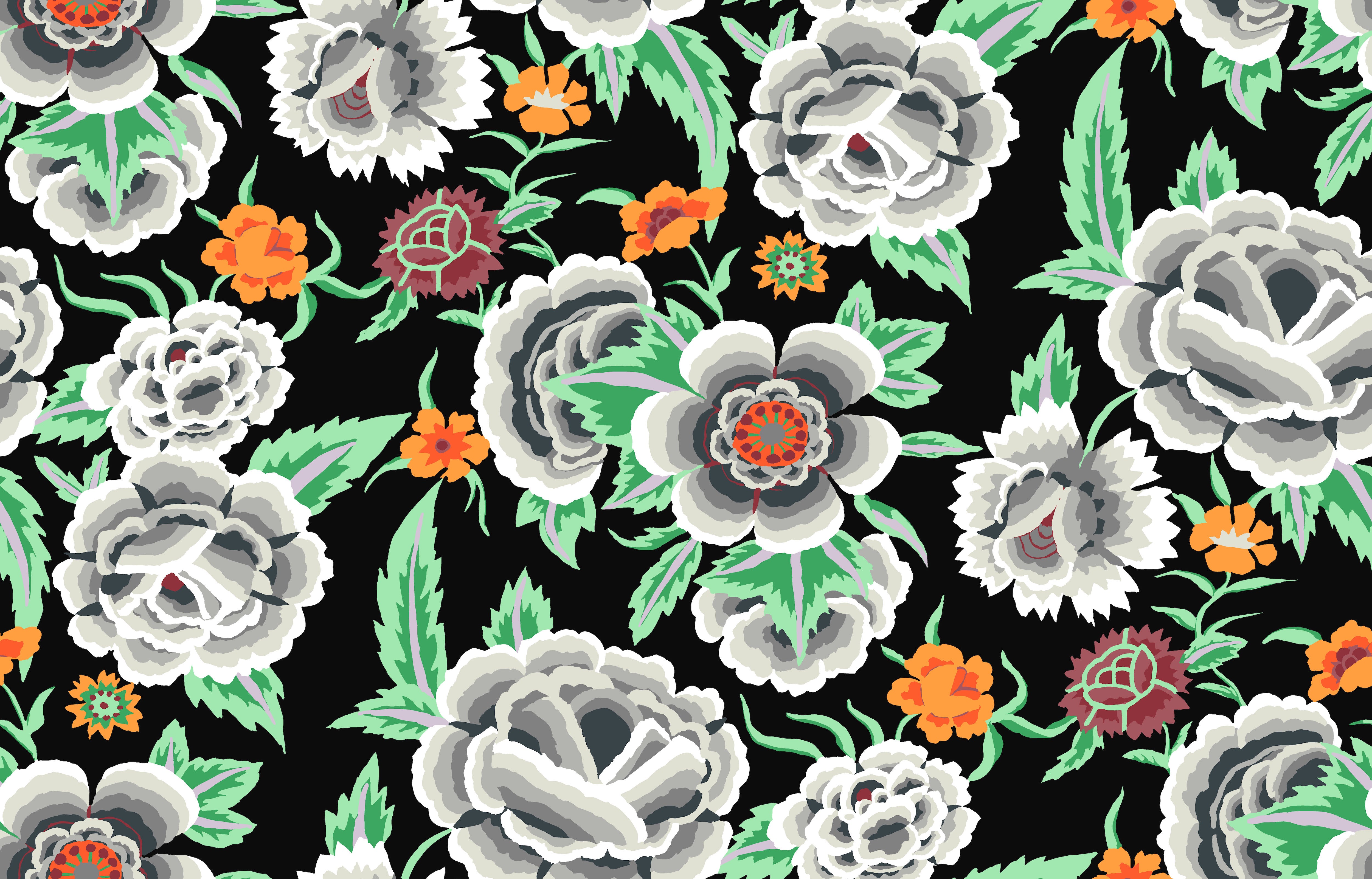 Stash | Embroidered Shawl - Black by Kaffe Fassett Collective for FreeSpirit | PWGP106.BLACK