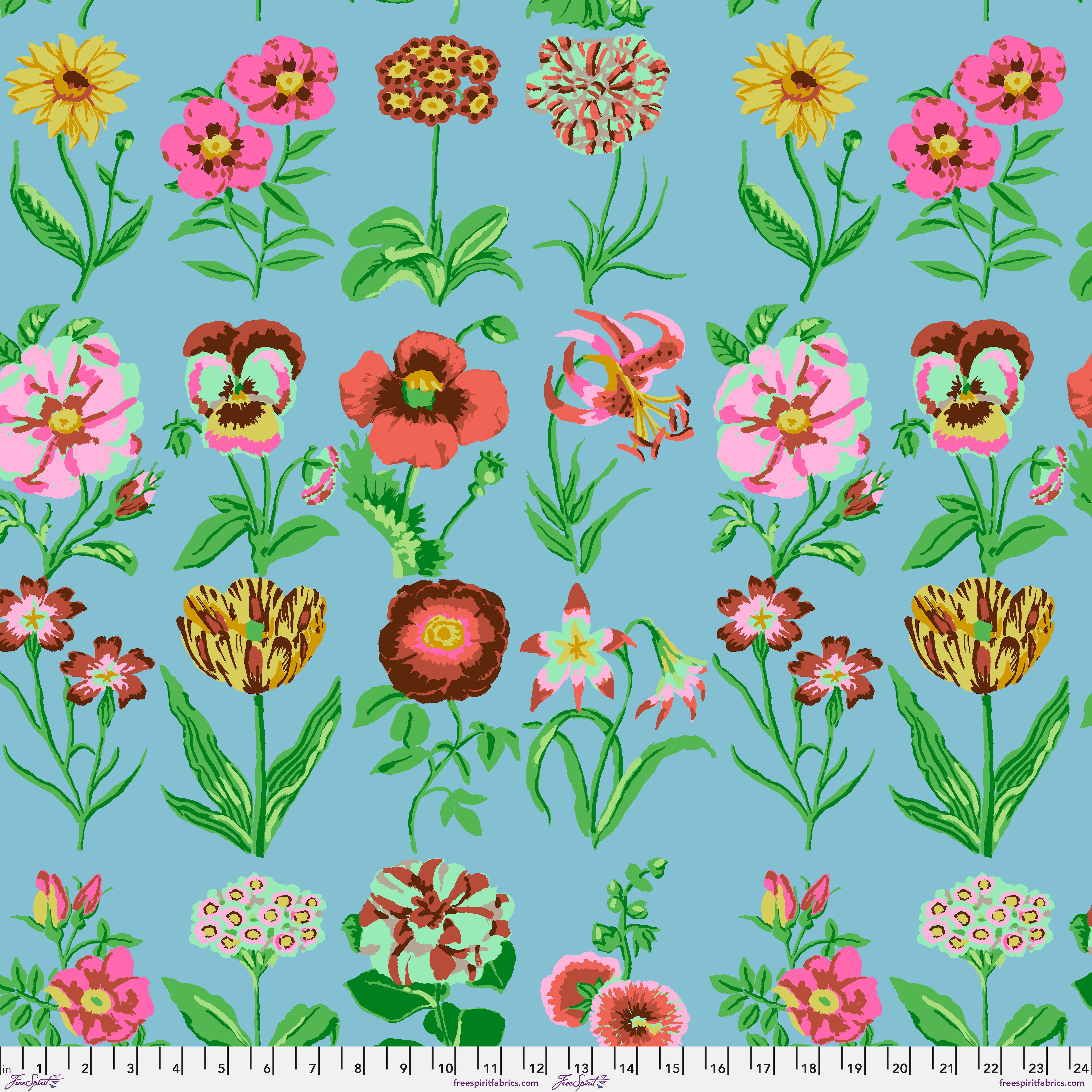 February 2025 | Flower Studies - Blue by Kaffe Fassett Collective for Free Spirit | PWGP205.BLUE