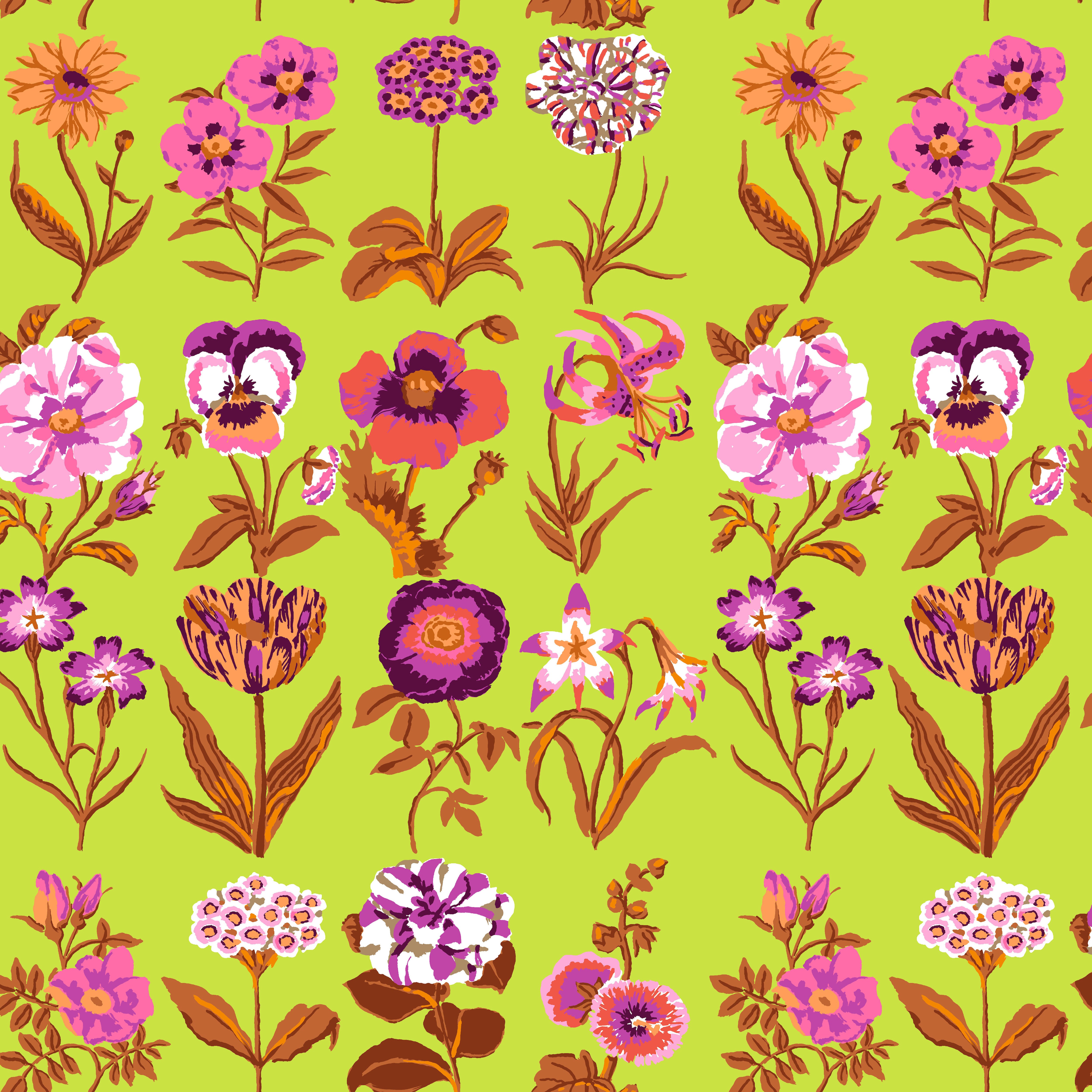 February 2025 | Flower Studies - Lime by Kaffe Fassett Collective for Free Spirit | PWGP205.LIME
