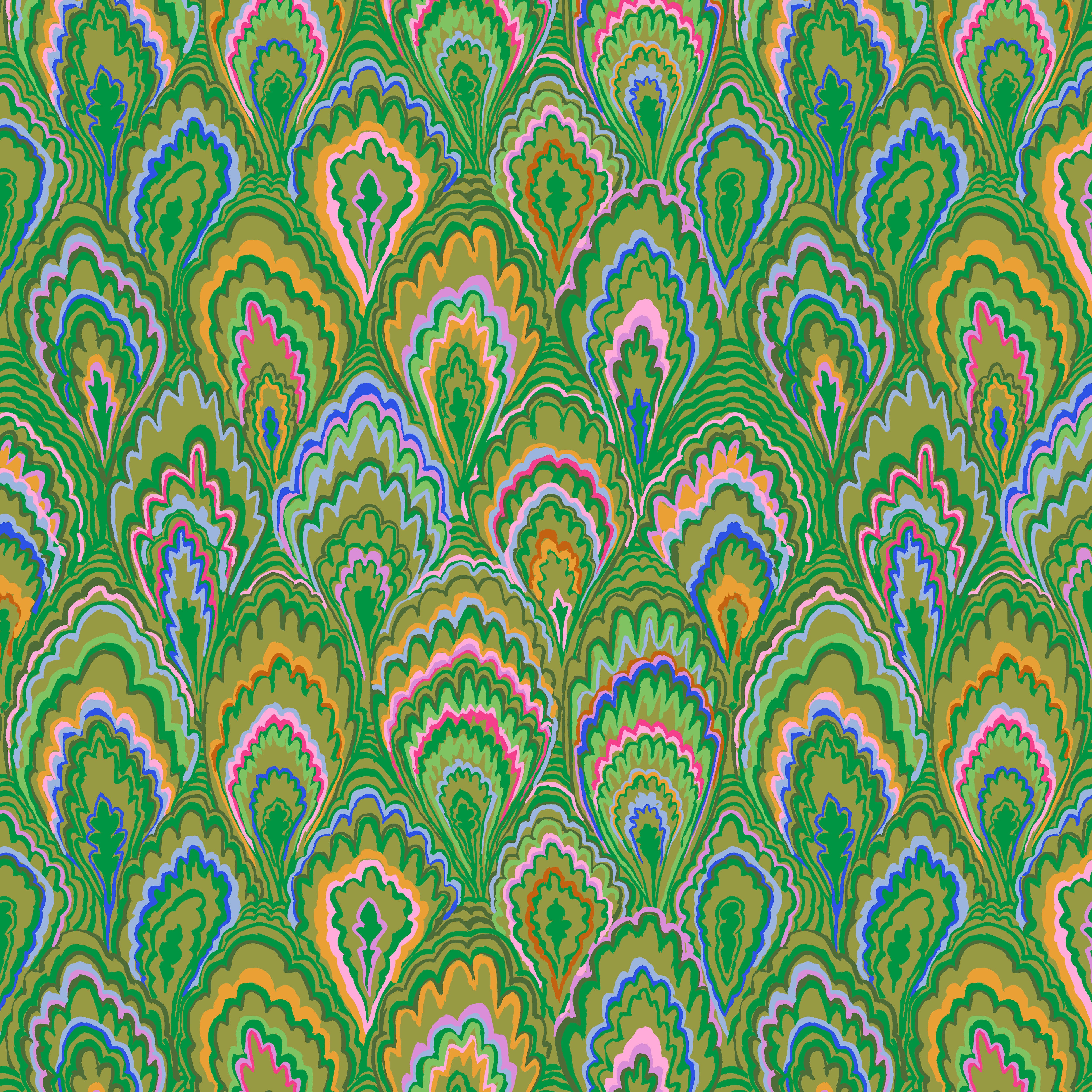 February 2025 | Marble Scallops - Green by Kaffe Fassett Collective for Free Spirit | PWGP207.GREEN