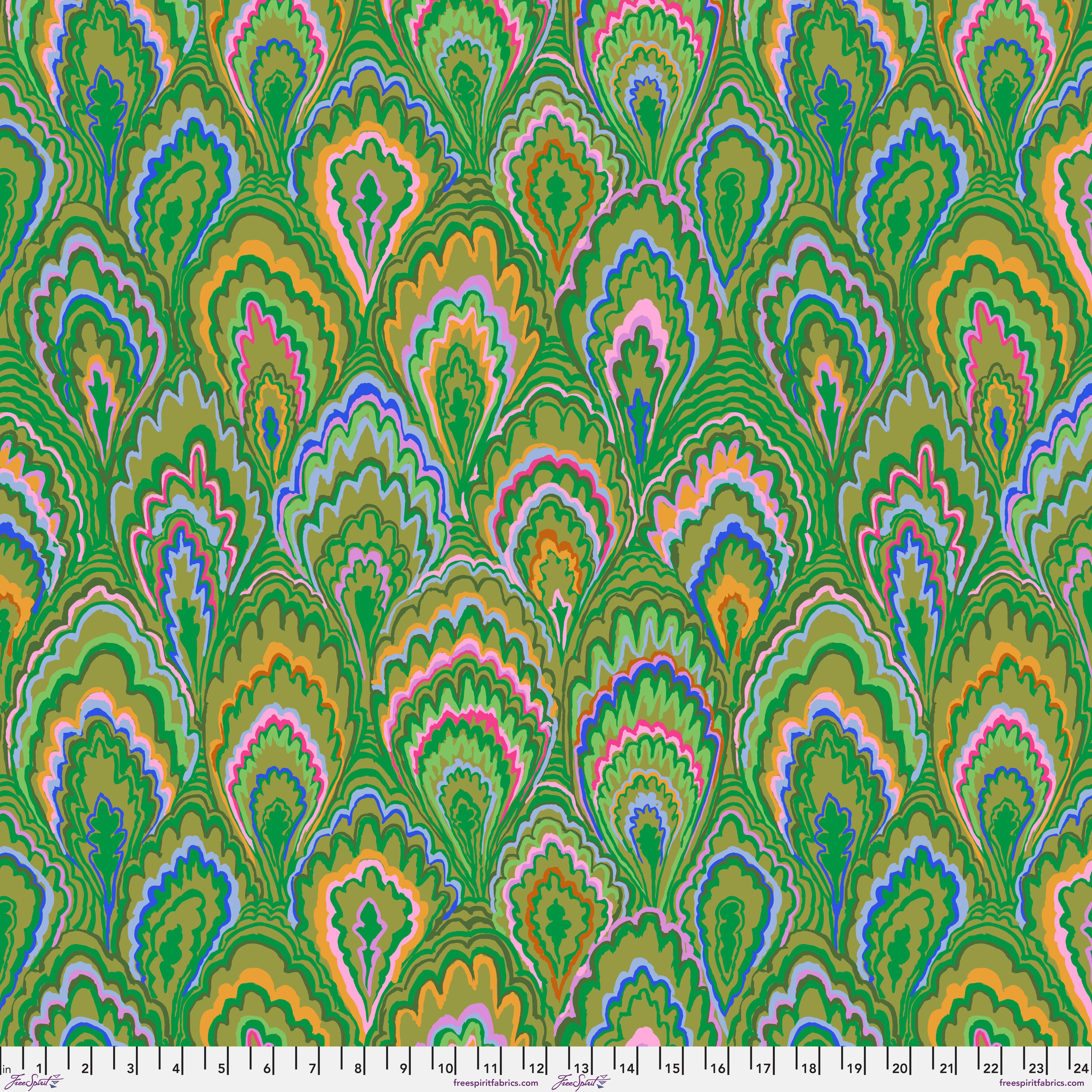 February 2025 | Marble Scallops - Green by Kaffe Fassett Collective for Free Spirit | PWGP207.GREEN