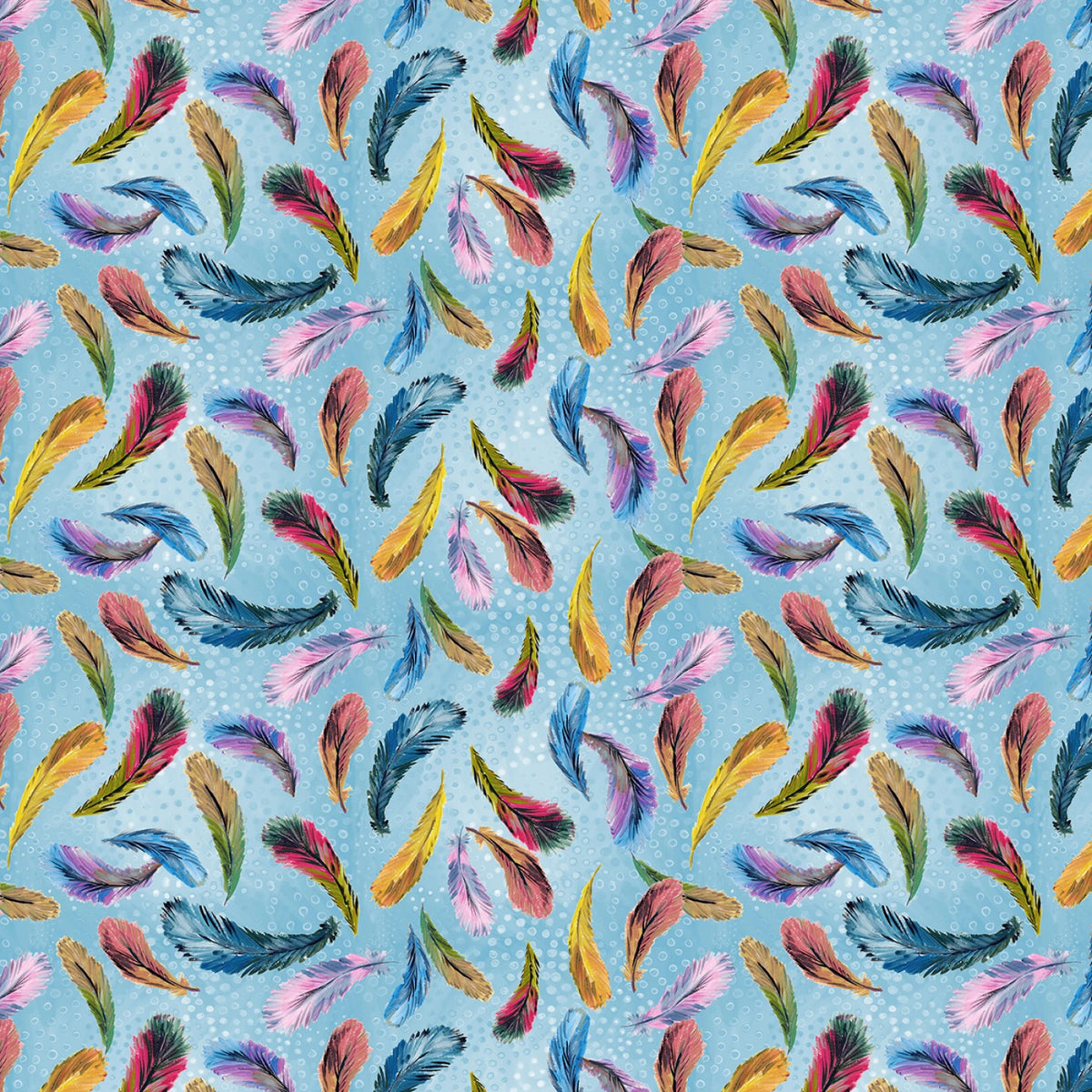 Birds of a Feather | Feathers - Blue by Helen Godden for Free Spirit | PWHG020.BLUE