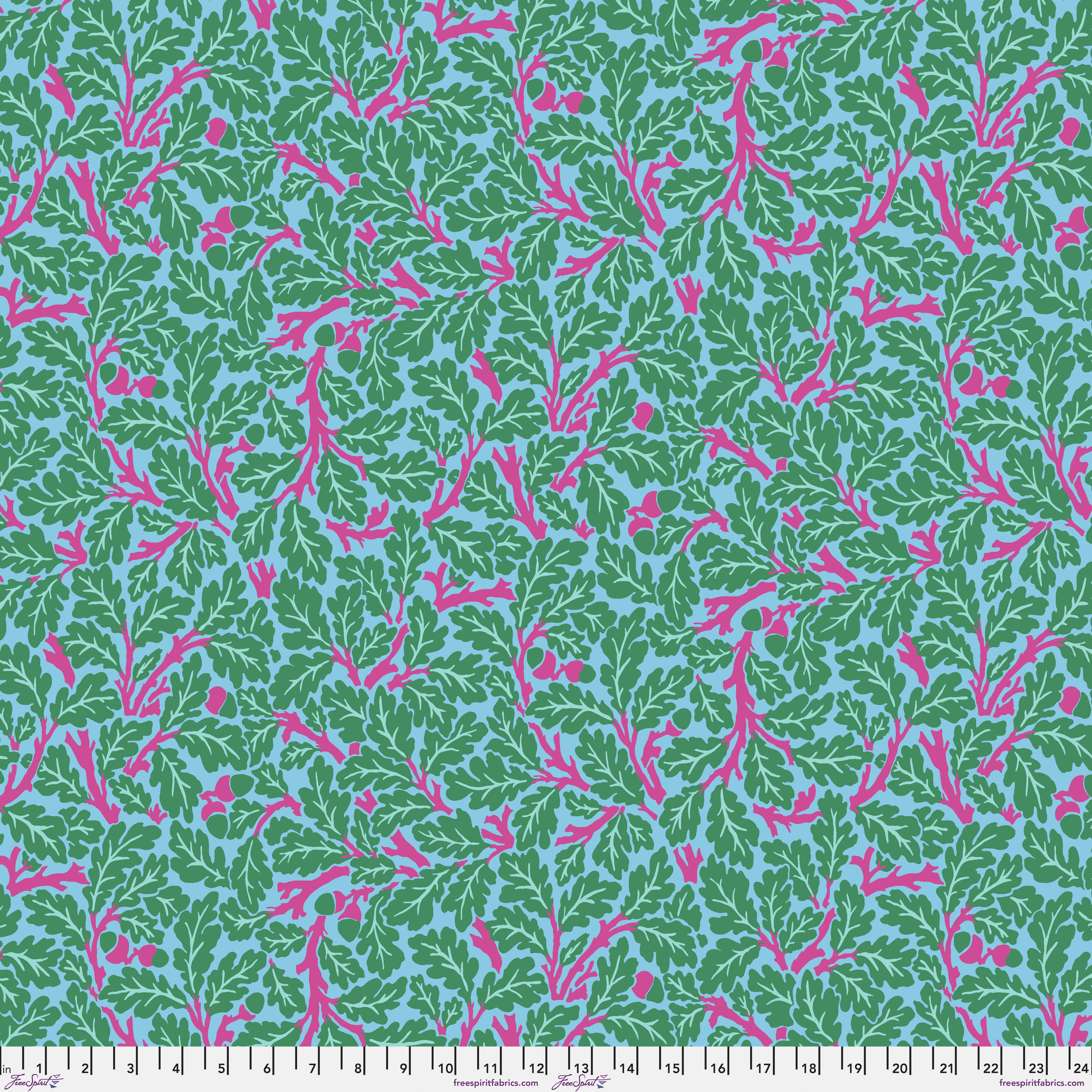 Kaffe Fassett x Morris & Co. | Oak - Turquoise by Free Spirit Fabrics | PWKW003.TURQUOISE