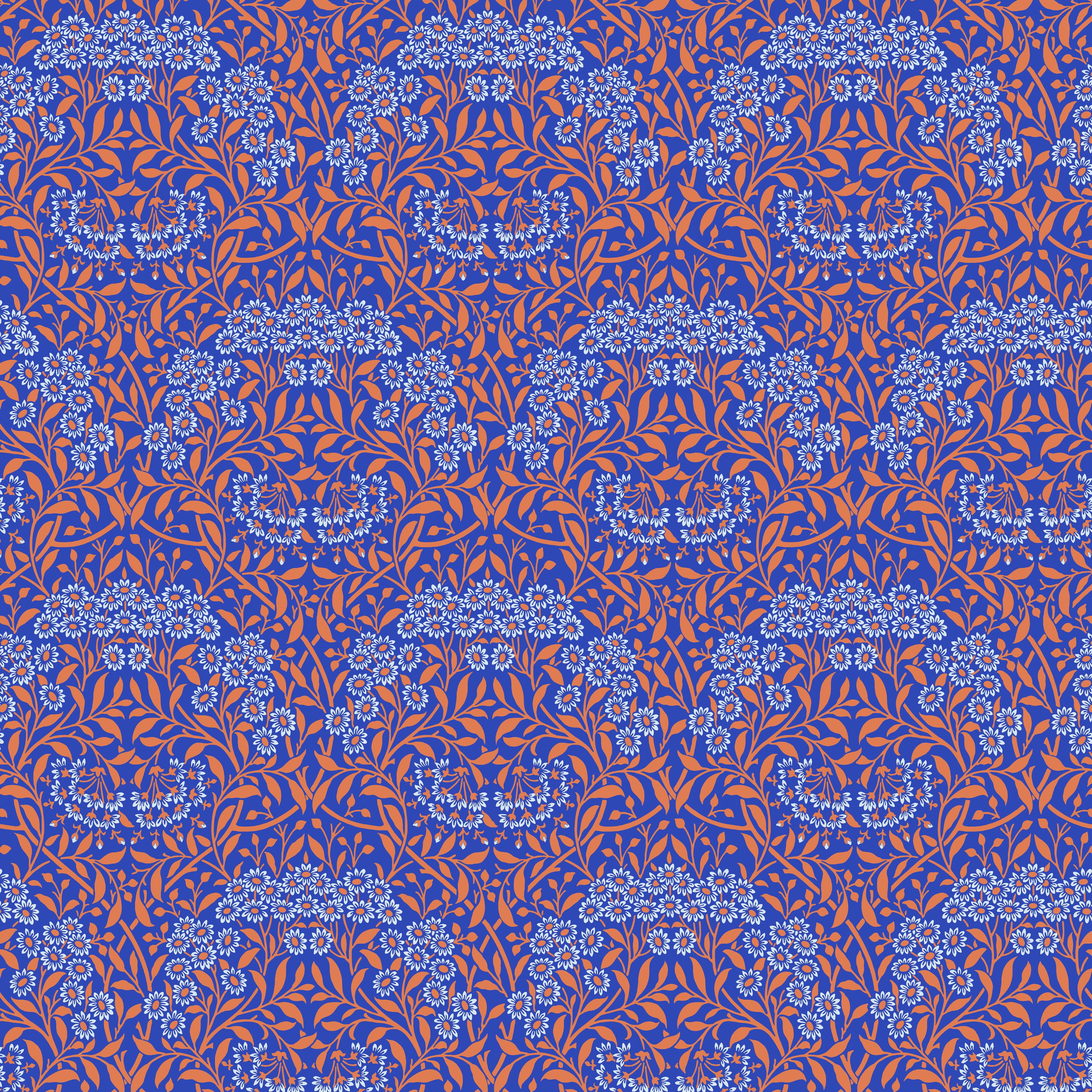 Kaffe Fassett x Morris & Co. | Michaelmas Daisy - Cobalt by Free Spirit Fabrics | PWKW007.COBALT