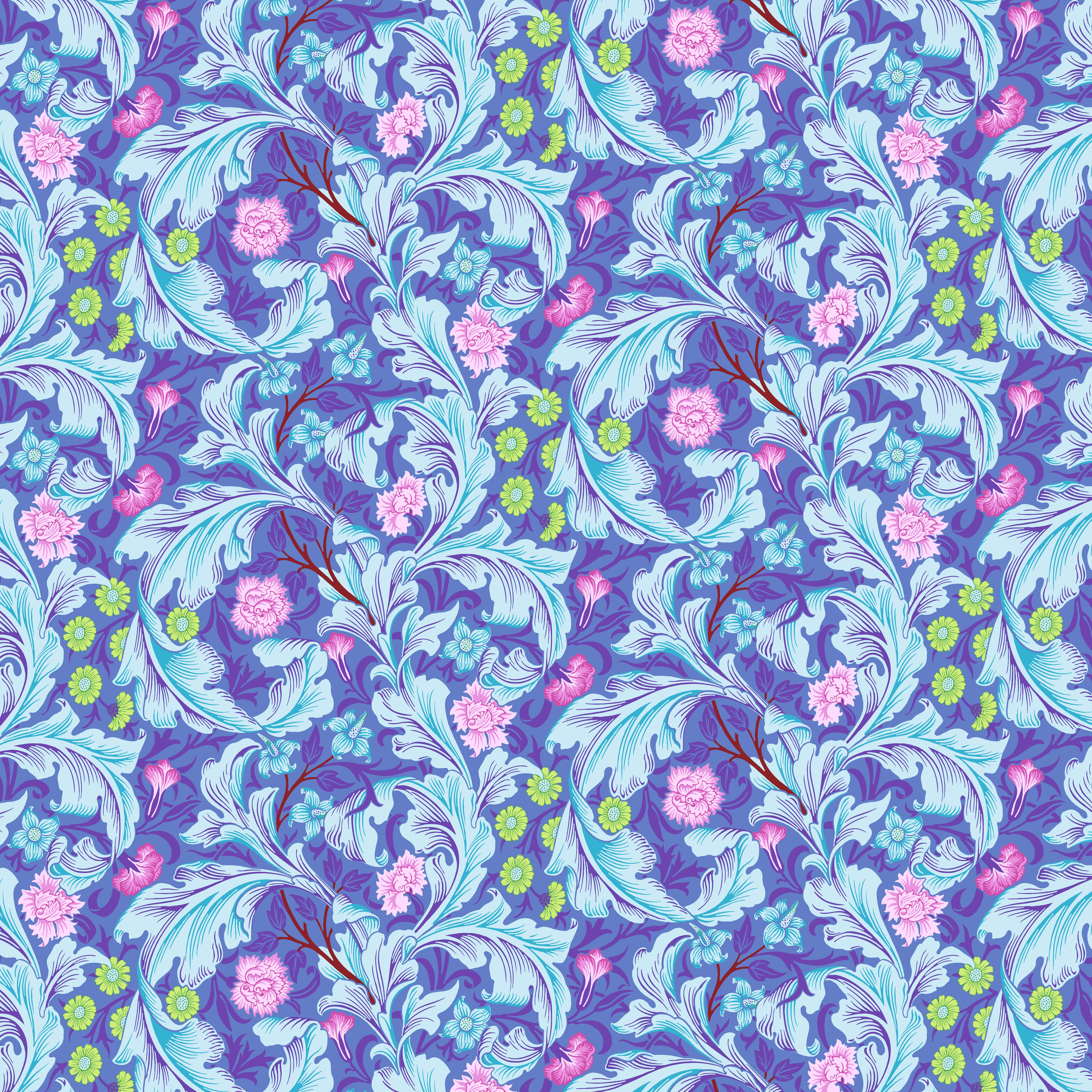 Kaffe Fassett x Morris & Co. | Leicester - Cobalt by Free Spirit Fabrics | PWKW011.COBALT