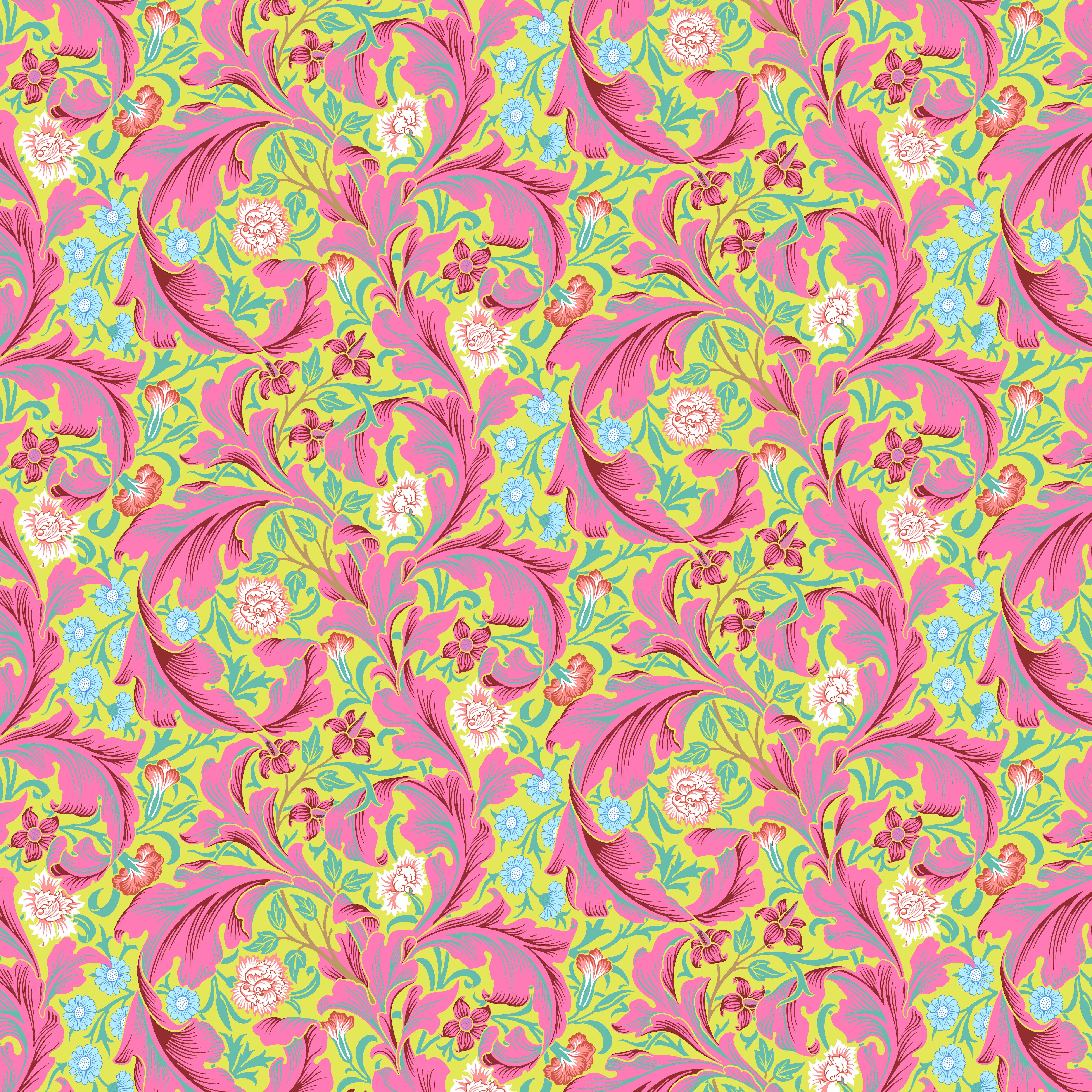 Kaffe Fassett x Morris & Co. | Leicester - Fuchsia by Free Spirit Fabrics | PWKW011.FUCHSIA