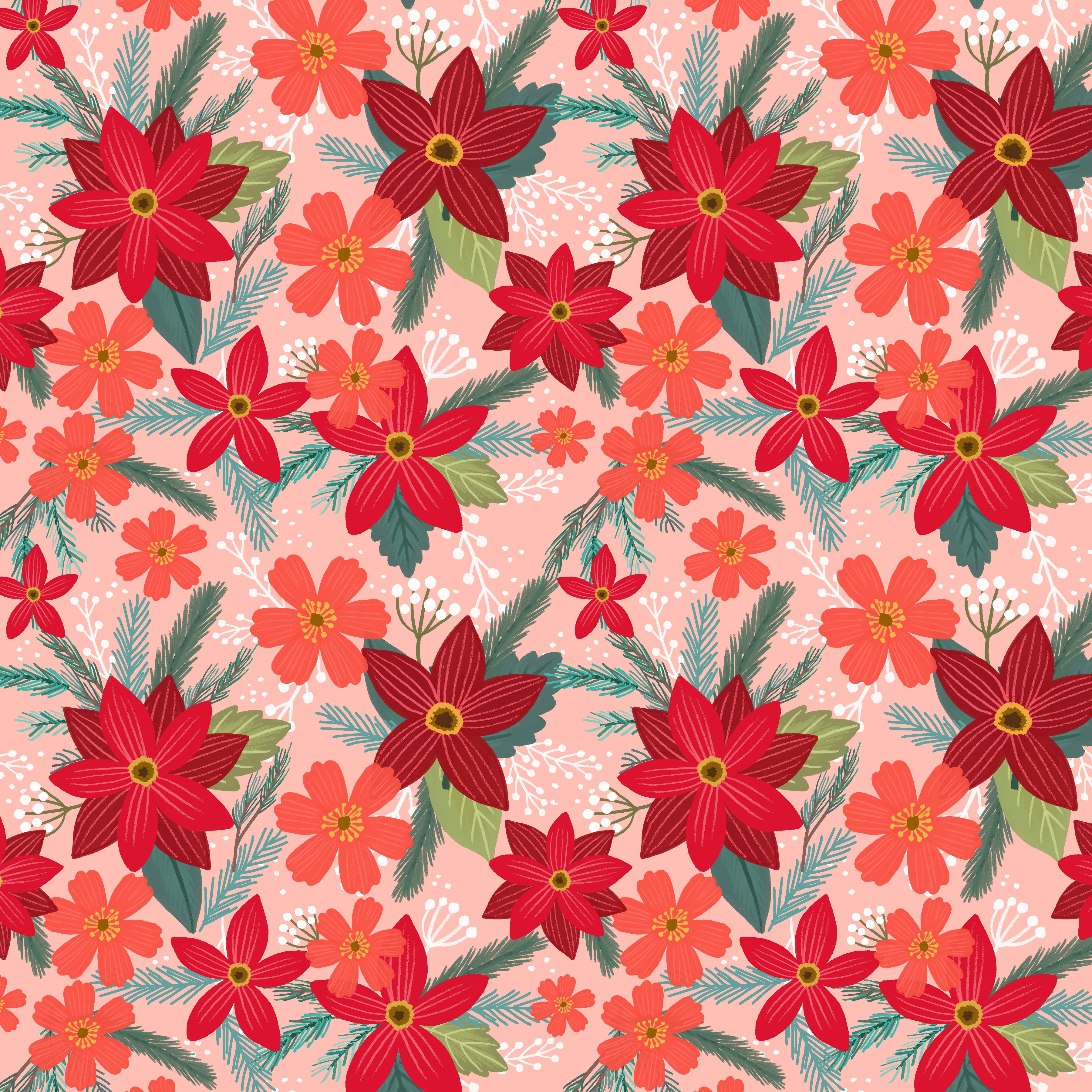 Christmas Cabin | Merry Spirit - Rose by Mia Charro for FreeSpirit | PWMC088.XROSE