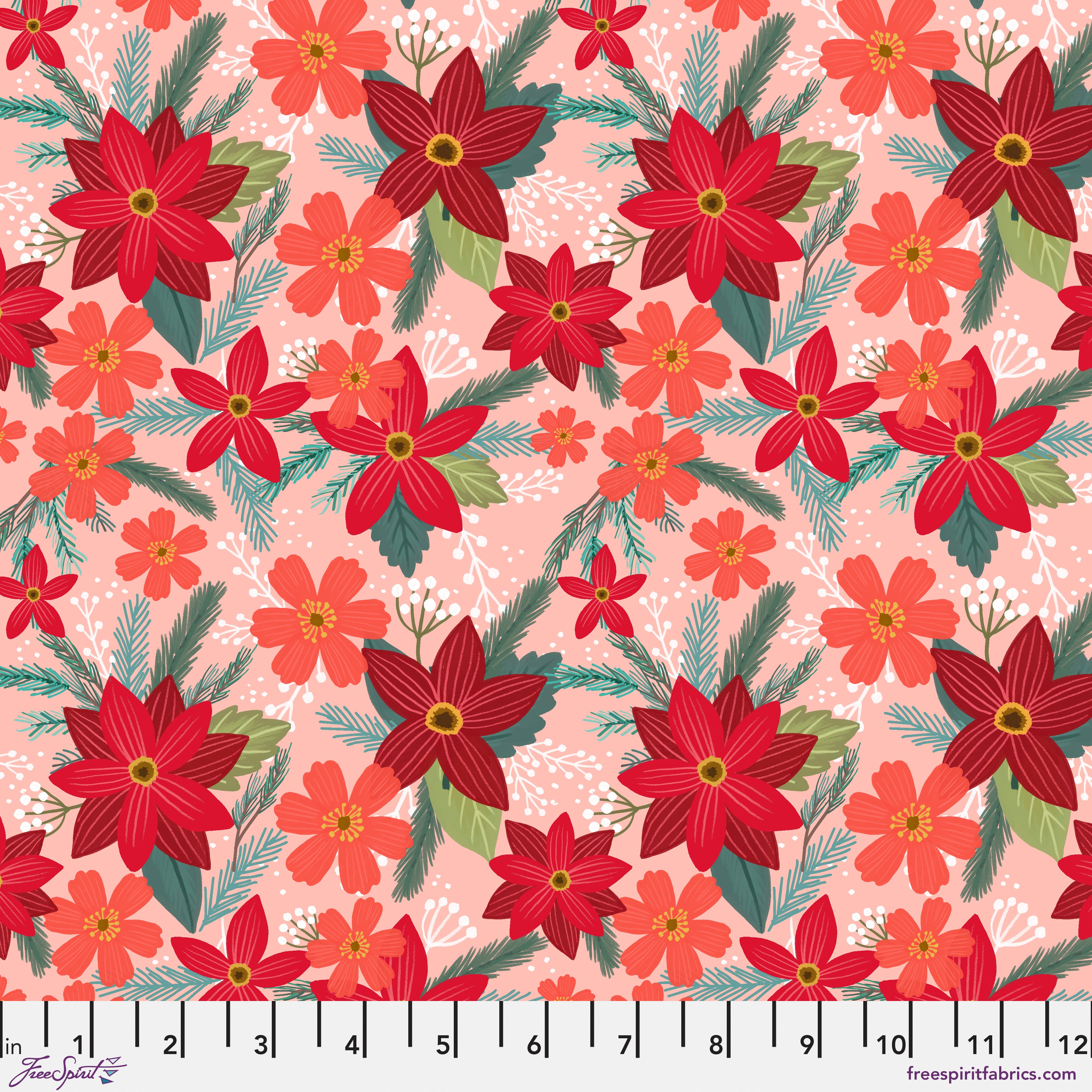 Christmas Cabin | Merry Spirit - Rose by Mia Charro for FreeSpirit | PWMC088.XROSE