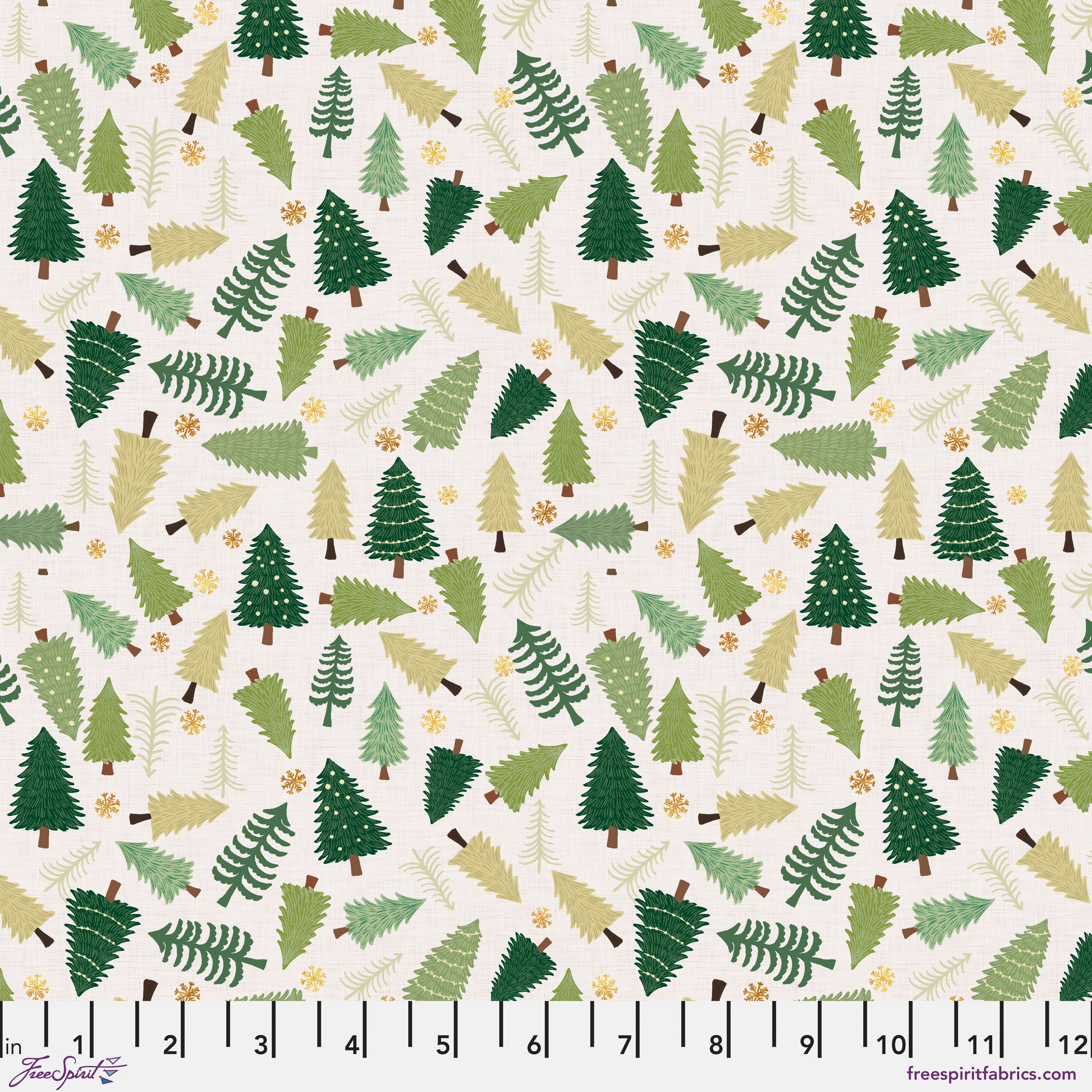 Christmas Cabin | Joy Pines by Mia Charro for FreeSpirit | PWMC091.XLINEN