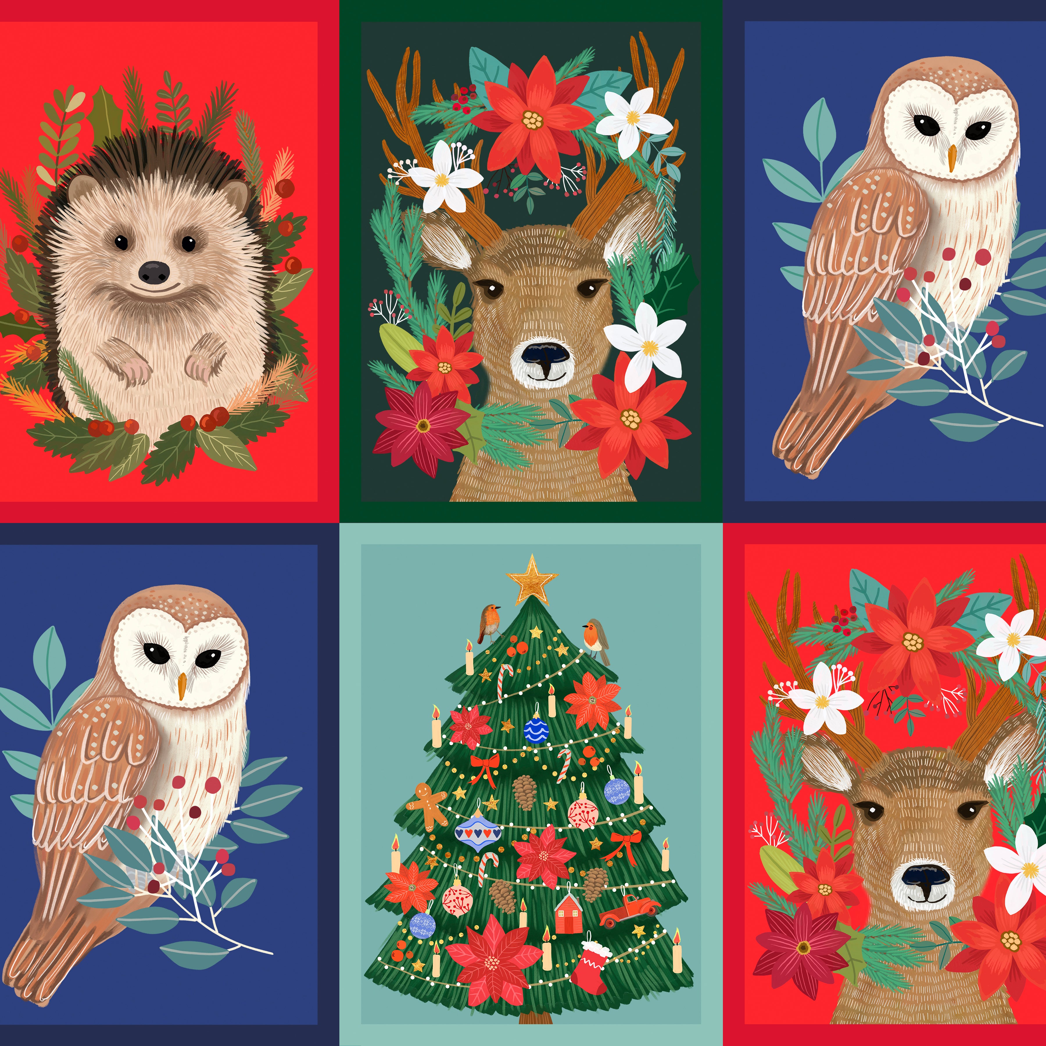 Christmas Cabin | Cabin Friends Panel - Multi by Mia Charro for FreeSpirit | PWMC092.XMULTI