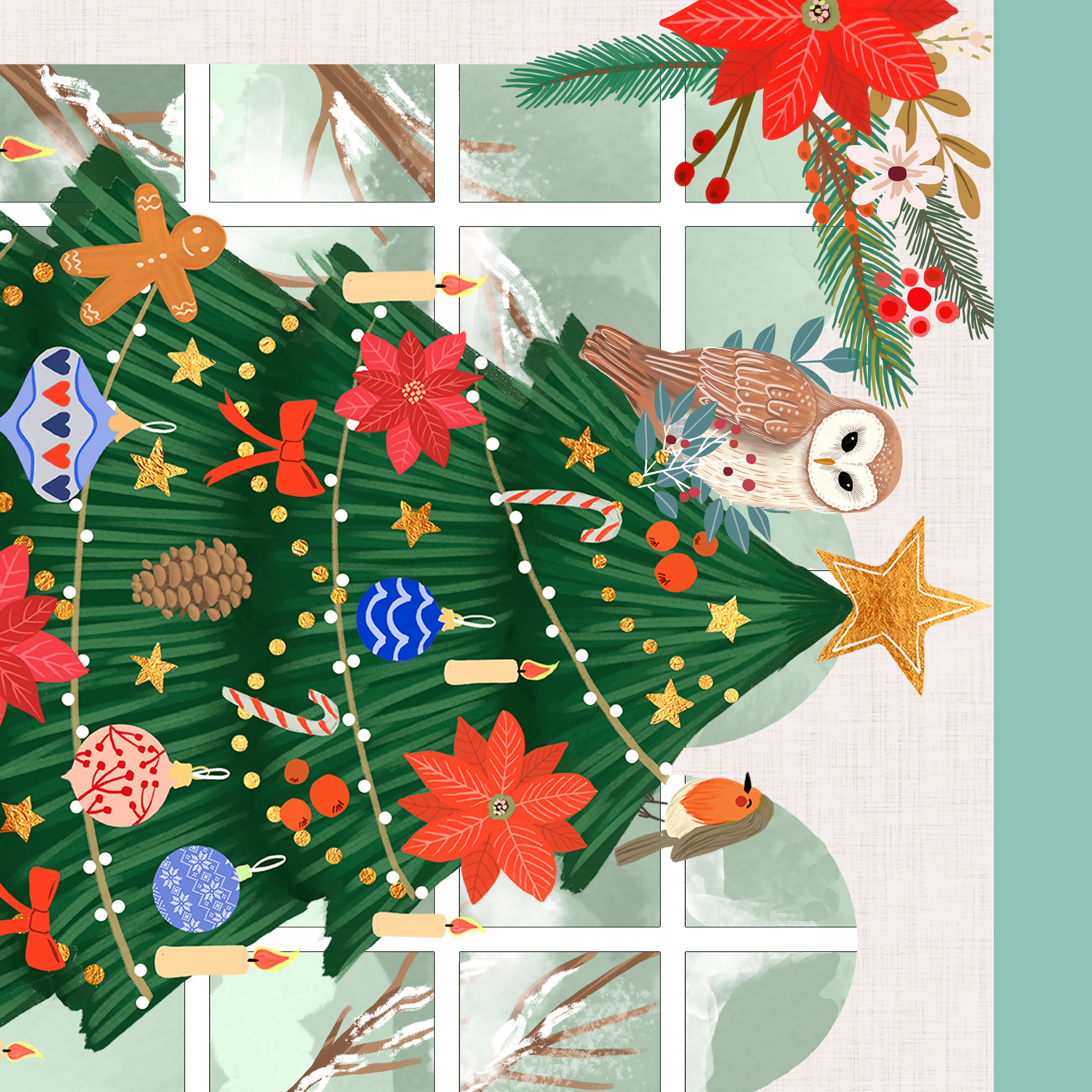 Christmas Cabin | Cozy Christmas - Panel by Mia Charro for FreeSpirit | PWMC093.XPANEL