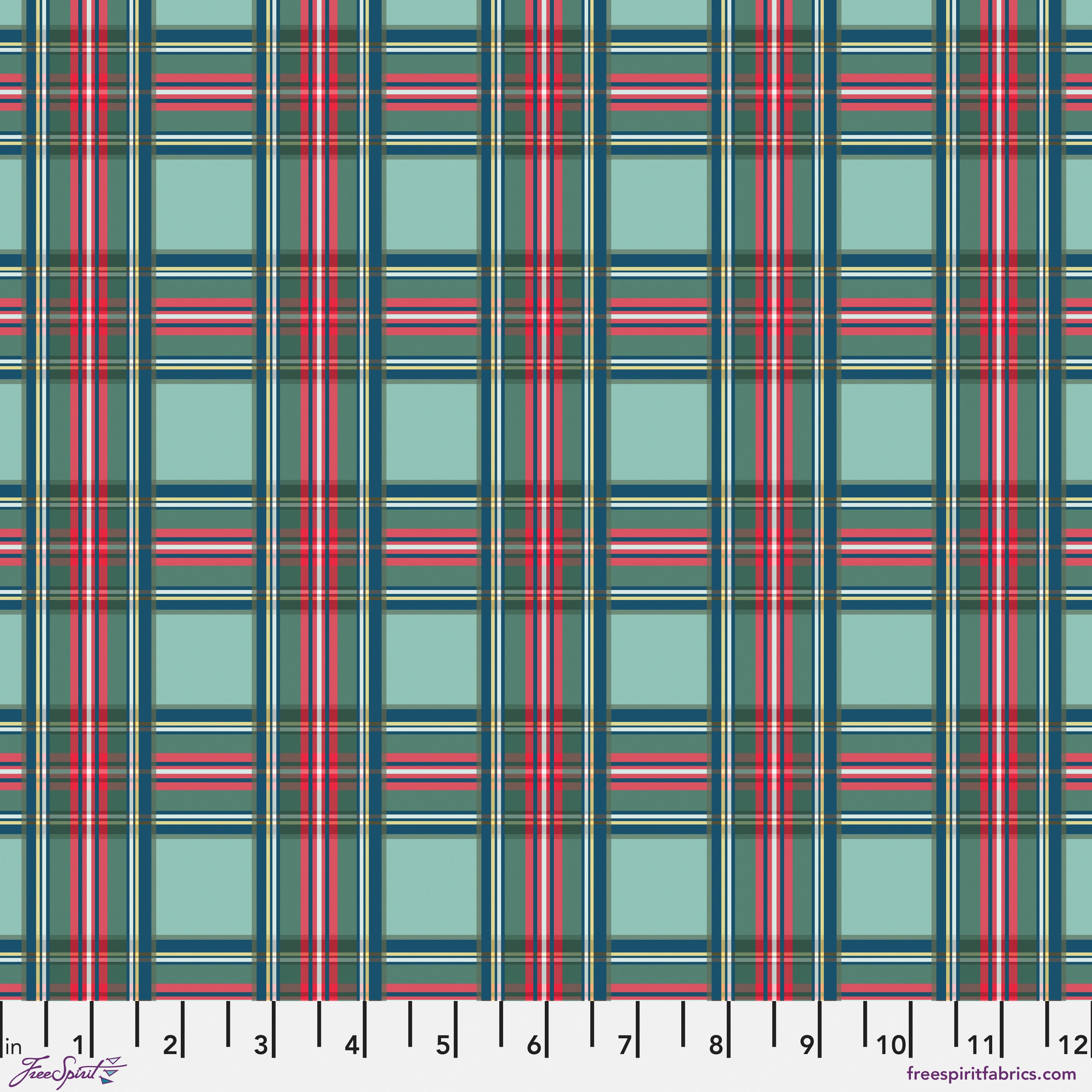 Christmas Cabin | Tartan Tradition - Aqua by Mia Charro for FreeSpirit | PWMC096.XAQUA