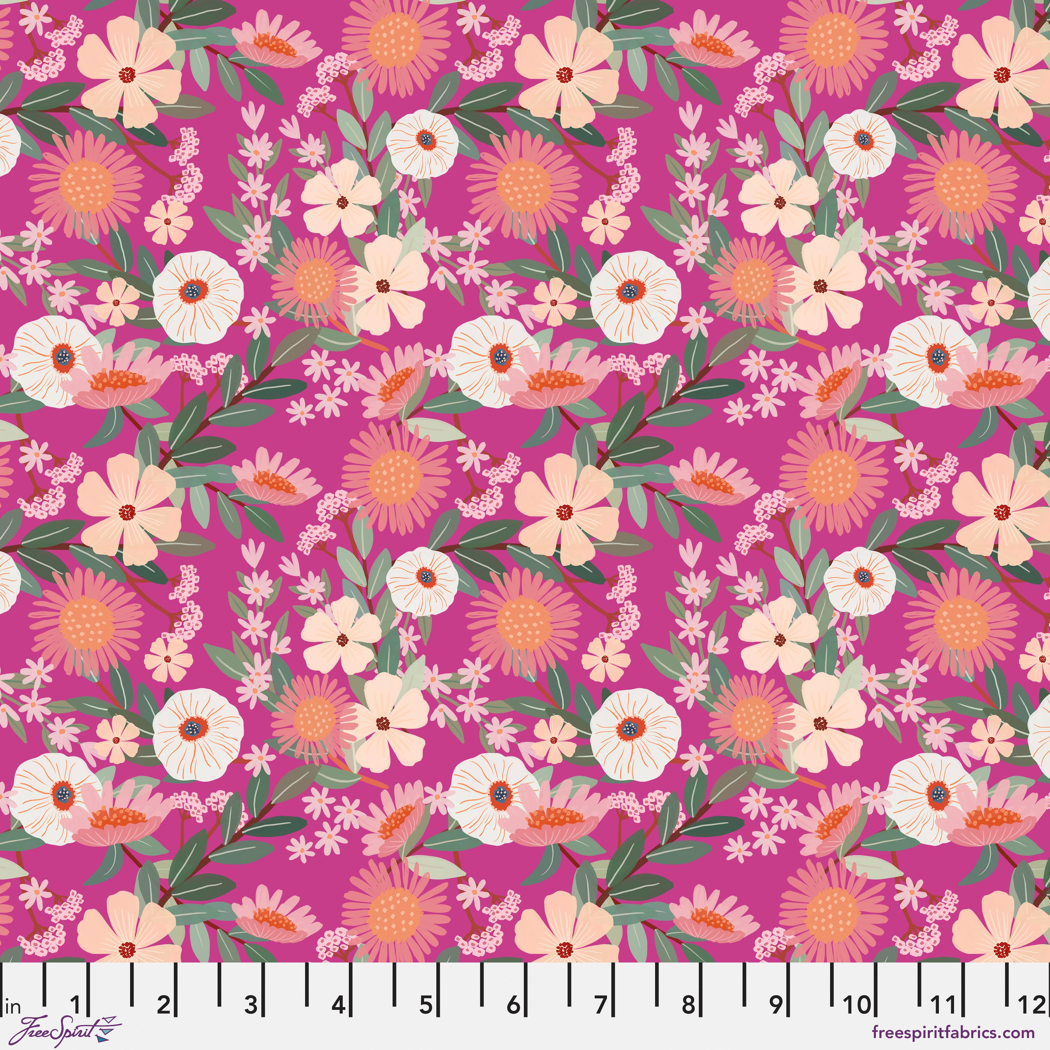 Floral Fiesta | Petal Paradise - Magenta by Mia Charro for FreeSpirit | PWMC098.XMAGENTA